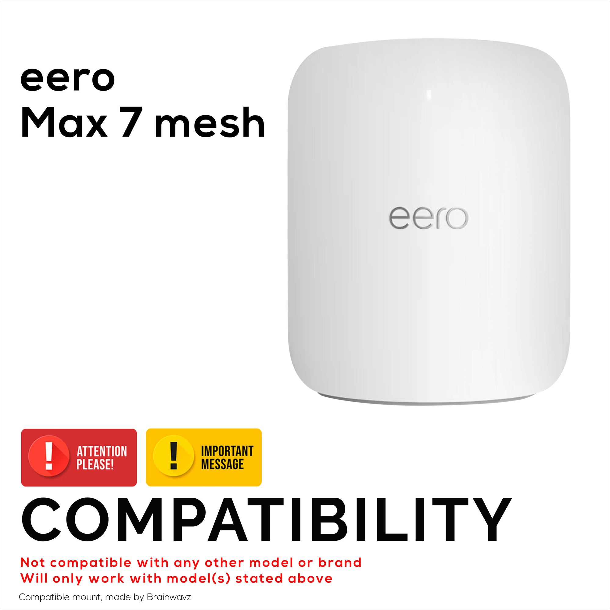 Screwless Wall Mount for EERO Max 7 WiFi Router, Easy To Install Holder, Adhesive &amp; Screw In, Increase Range &amp; Reduce Clutter