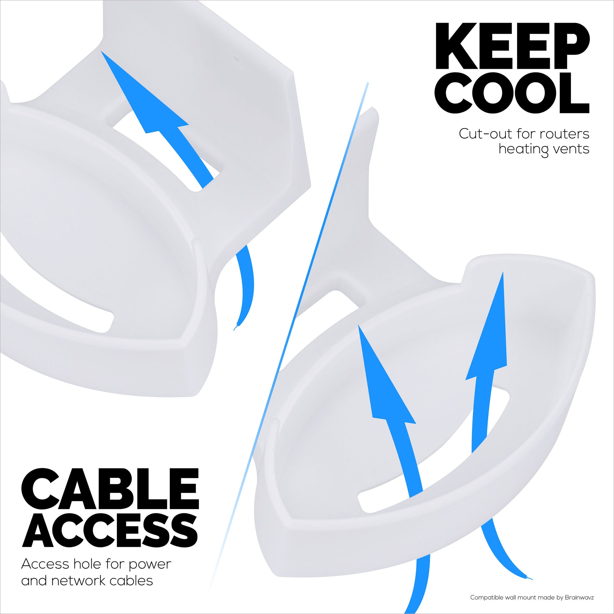 Screwless Wall Mount for EERO Max 7 WiFi Router, Easy To Install Holder, Adhesive &amp; Screw In, Increase Range &amp; Reduce Clutter