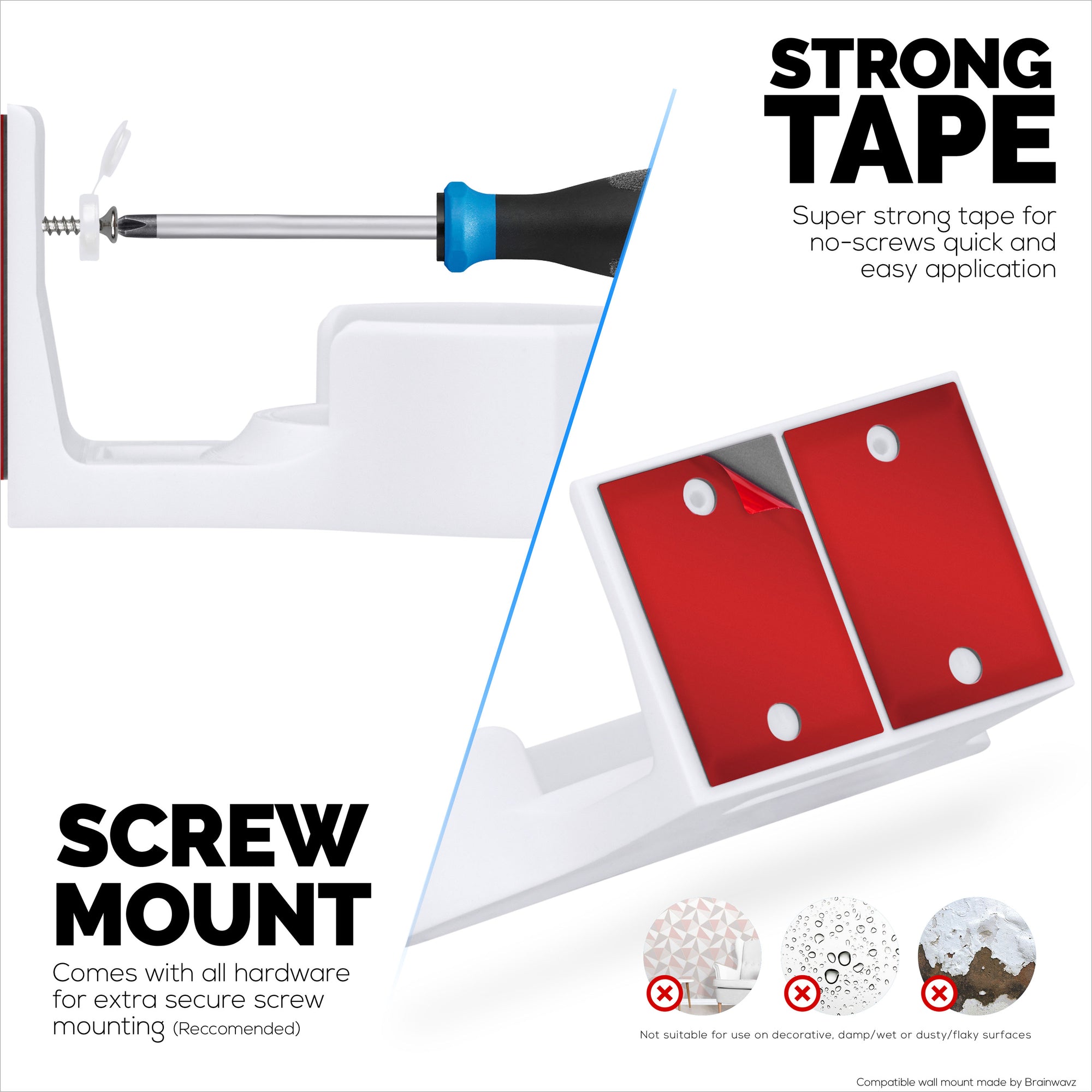 Screwless Wall Mount for EERO Max 7 WiFi Router, Easy To Install Holder, Adhesive &amp; Screw In, Increase Range &amp; Reduce Clutter