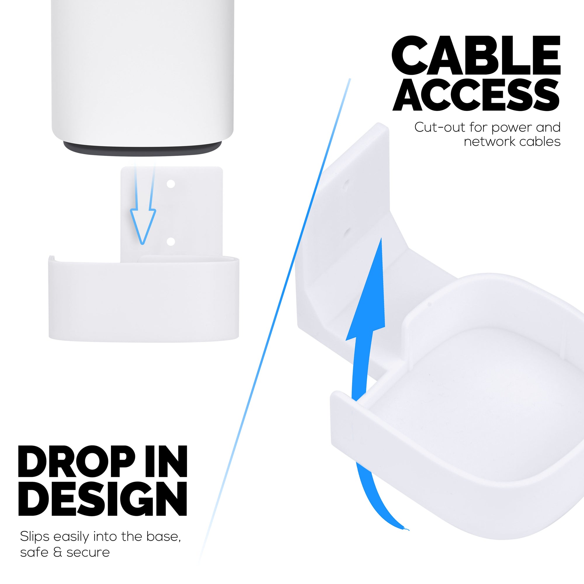 Screwless Wall Mount for Linksys Velop Pro 6E (AXE5400) Wifi Mesh Router, Easy To Install Holder, Adhesive &amp; Screw Mounting Option
