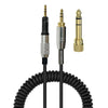 Replacement Coiled Cable for Audio Technica ATH-M50X, ATH-M40X &amp; ATH-M70X Headphones, With ¼” (6.35mm) Audio Adapter - 5M / 16FT