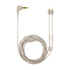 Náhradní kabel pro sluchátka Shure SE215, SE315, SE425, SE535 a SE846, stříbrný čirý drát, 3.5 mm s konektory MMCX – 1.25 M / 48”