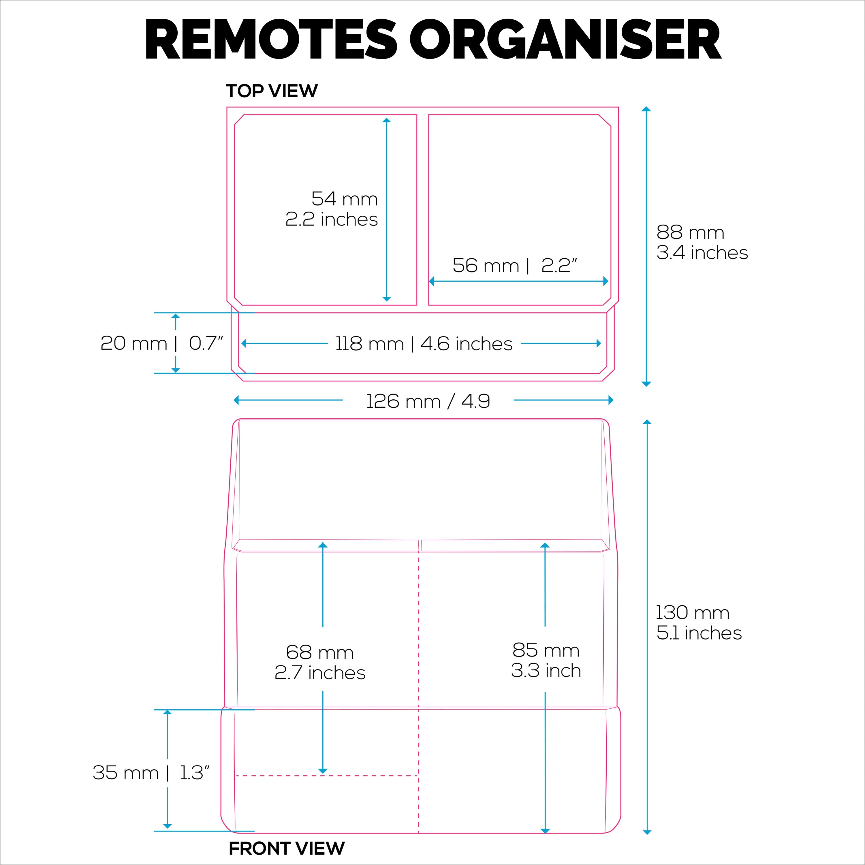 Remote Control Measurements Adhesive Remote Control Wall Mount Holder, Easy To Install, Holds upto ...