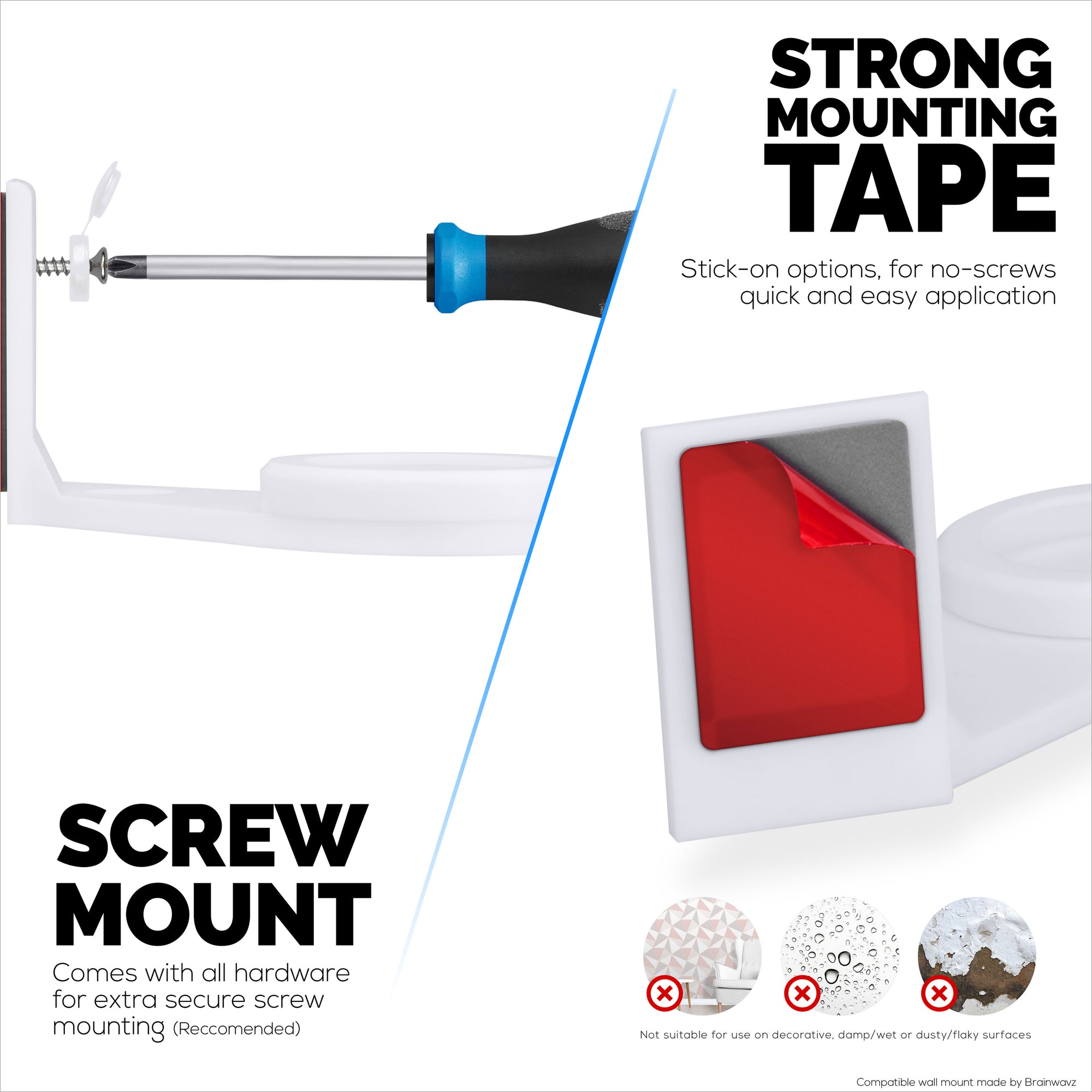 Screwless Corner Mount for Blink Mini 2 Camera, Better Viewing Angles &amp; Reduce Blind Spots, Easy To Install Wall Holder, Adhesive &amp; Screw