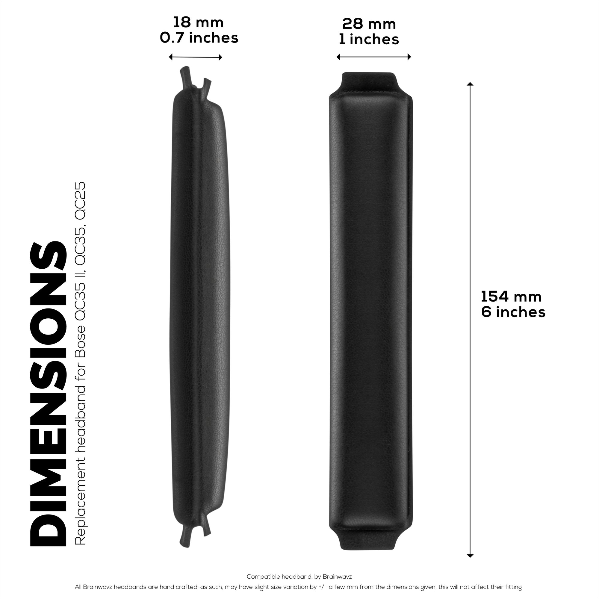 Replacement Headband for Bose QuietComfort QC25, QC35, QC35II &amp; QC35II Headphones - Soft PU Leather &amp; Foam