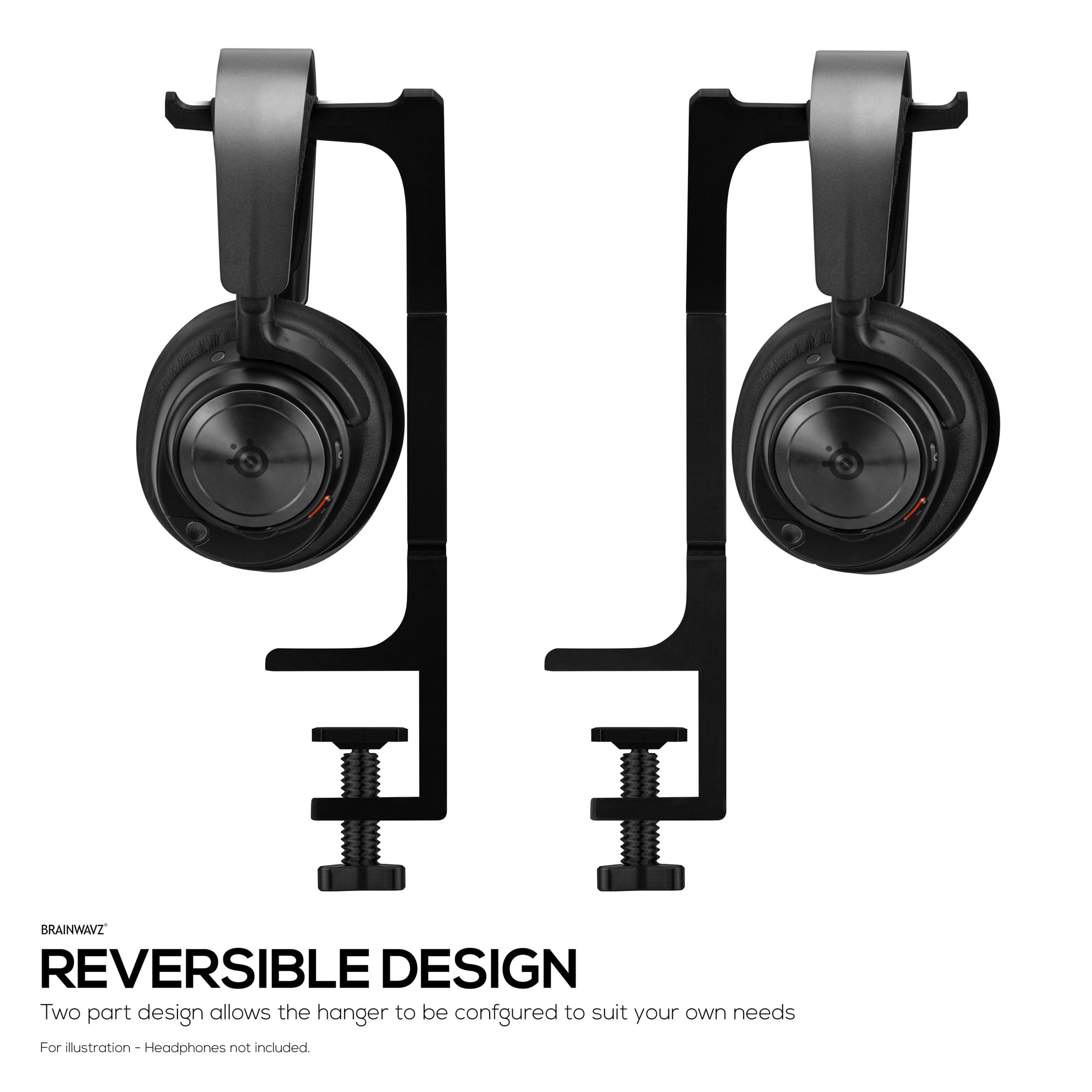 The Dillard - Side Desk Headphone Stand, Suitable for all Headsets, Clamps to Table