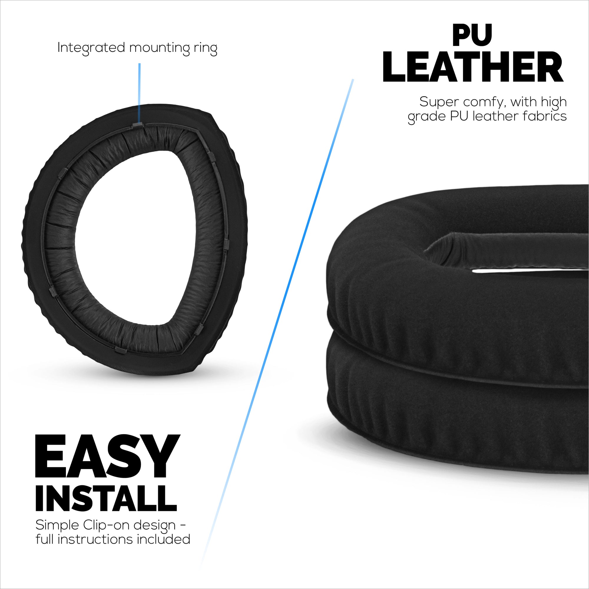 Replacement Earpads for Sennheiser HD700 Headphones - PU Leather &amp; Foam