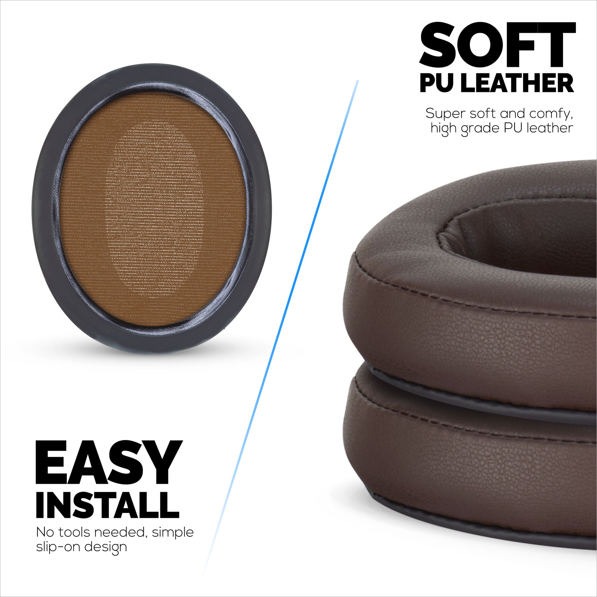 Replacement Earpads for SENNHEISER Momentum 2 Headphones - Soft PU Leather &amp; Memory Foam