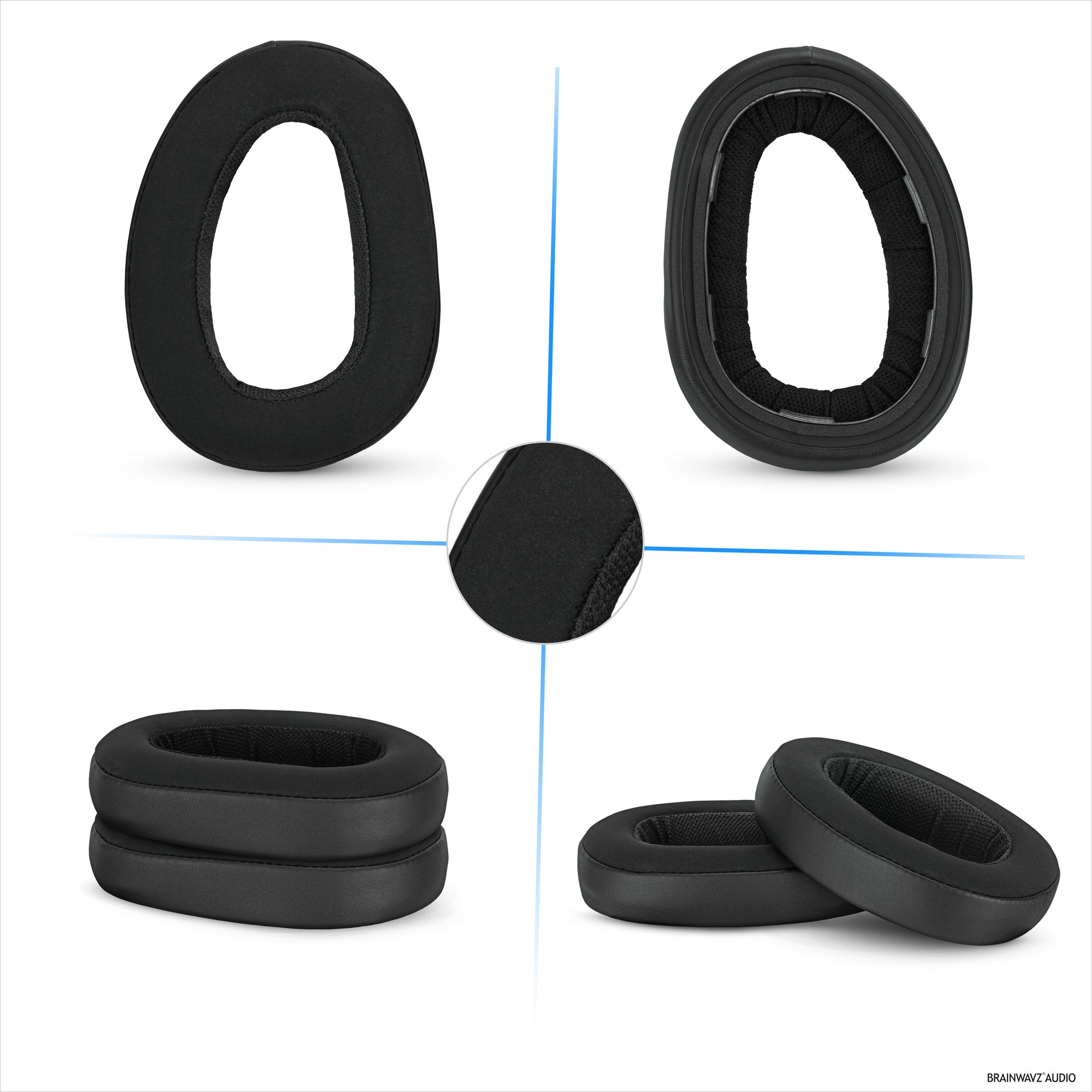 Replacement Earpads for for Sennheiser GSP500, GSP550, GSP600 &amp; GSP670 Headphones - PU Leather &amp; Memory Foam