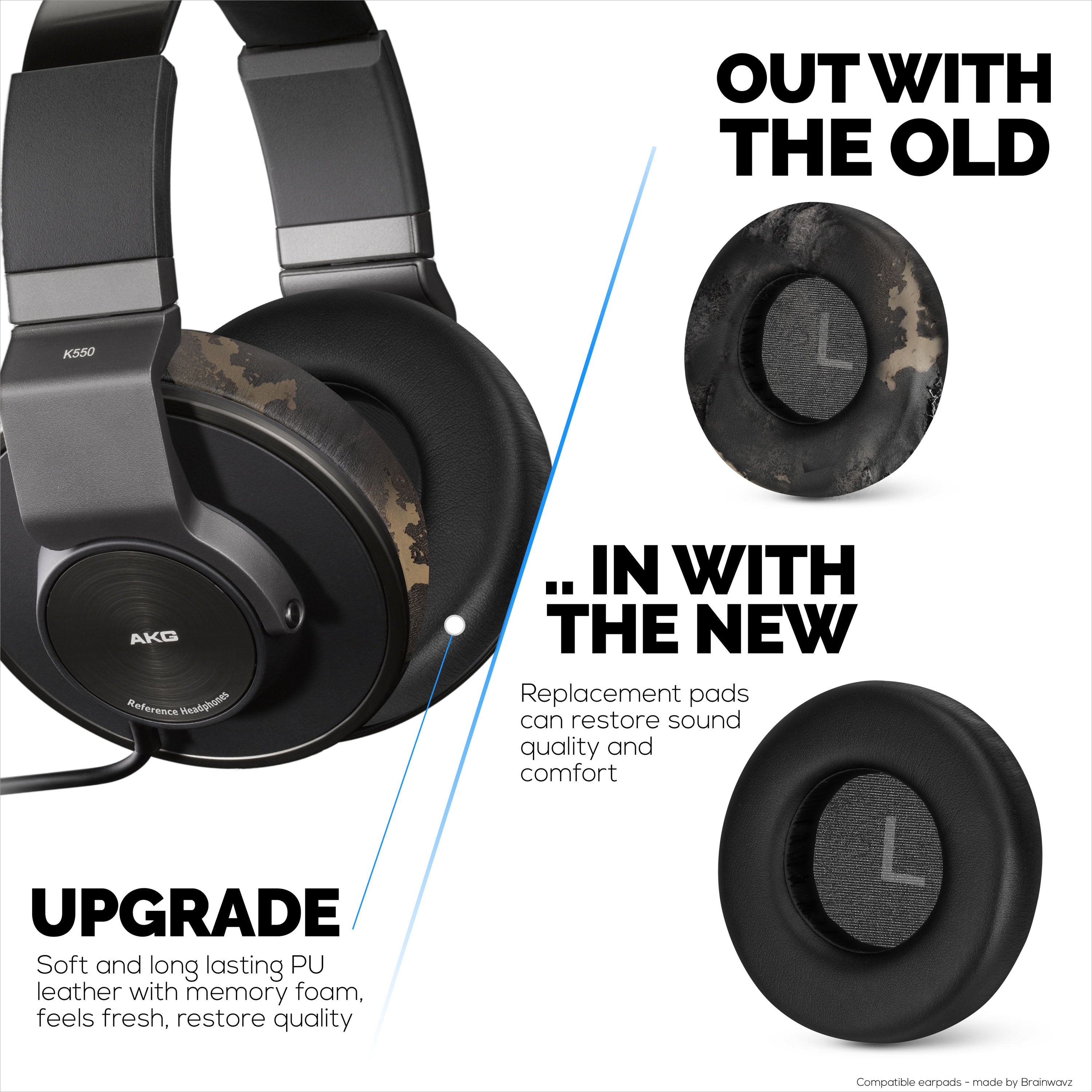 Replacement Earpads for AKG K240, K241, K270, K271, K272,K550