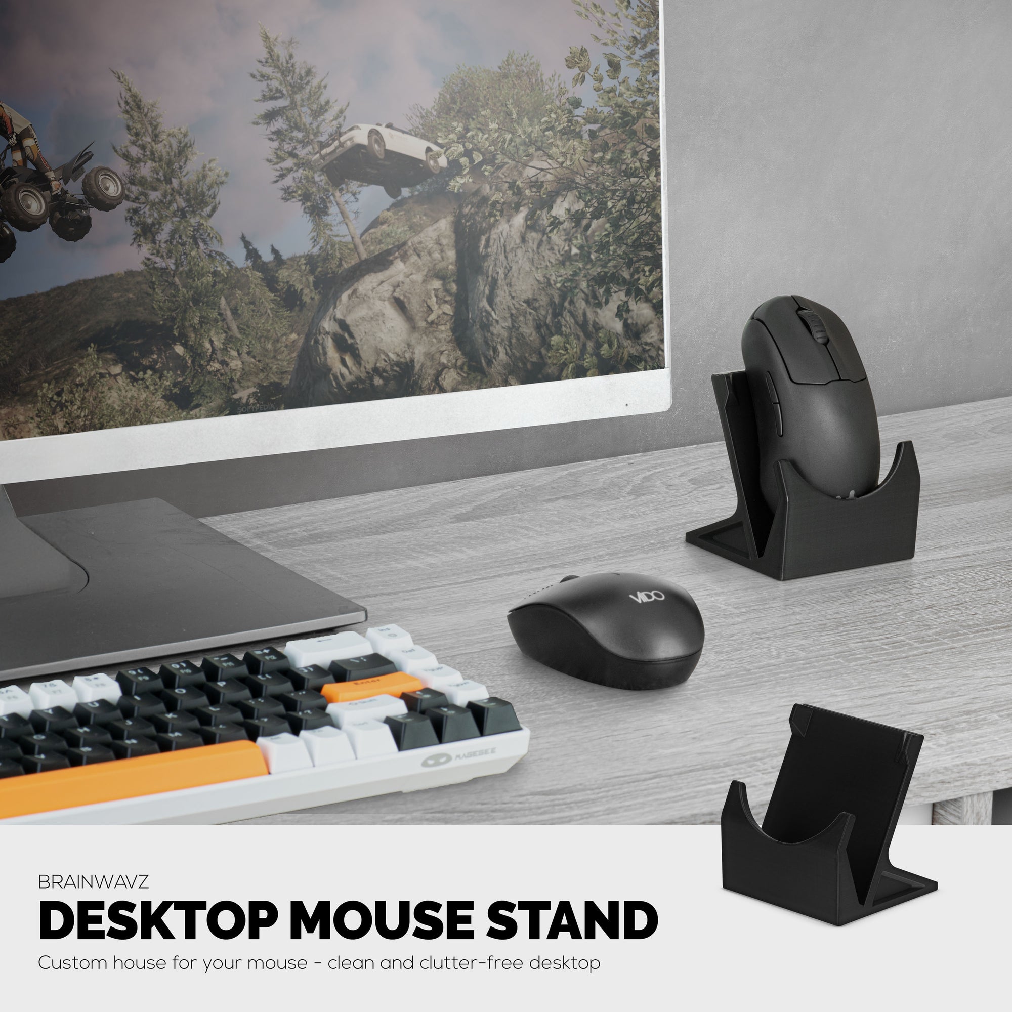 Desktop PC Mouse Stand Holder for Gaming &amp; Office Mice like Logitech, Razer, Corsair &amp; More