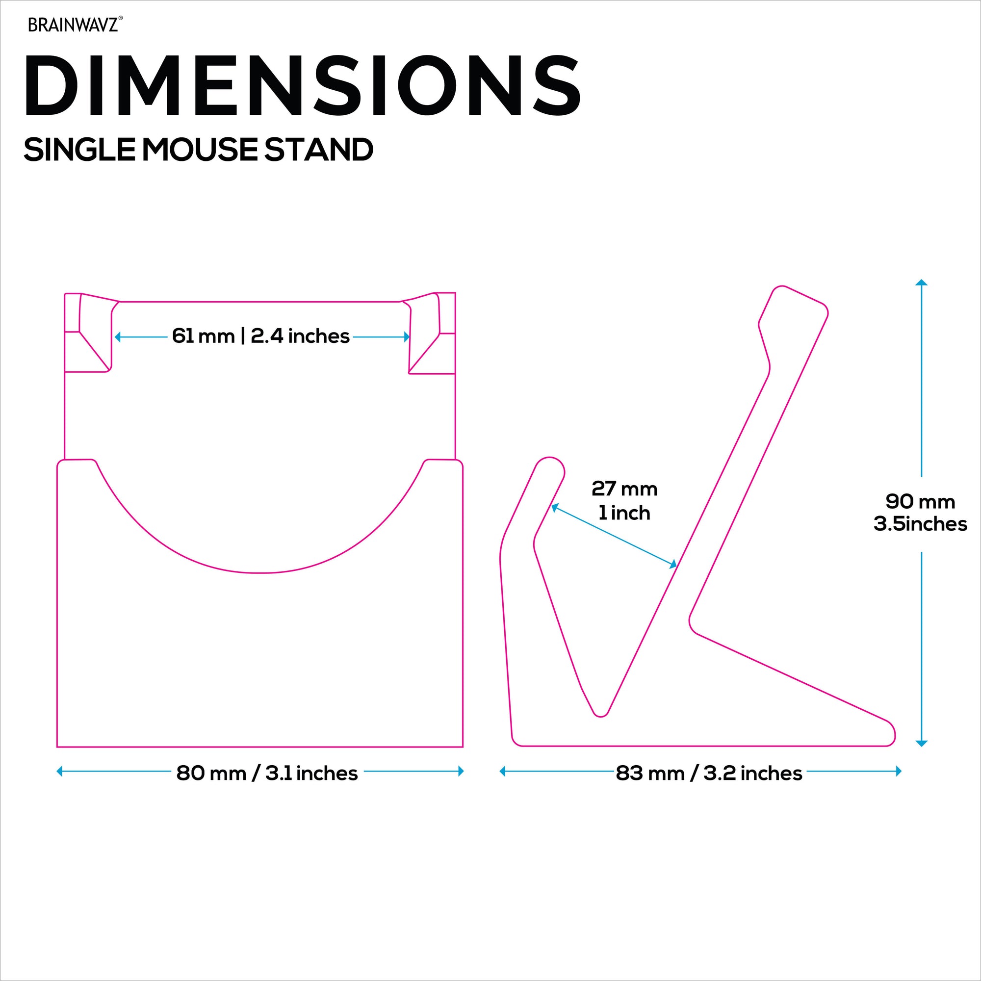 Desktop PC Mouse Stand Holder for Gaming &amp; Office Mice like Logitech, Razer, Corsair &amp; More