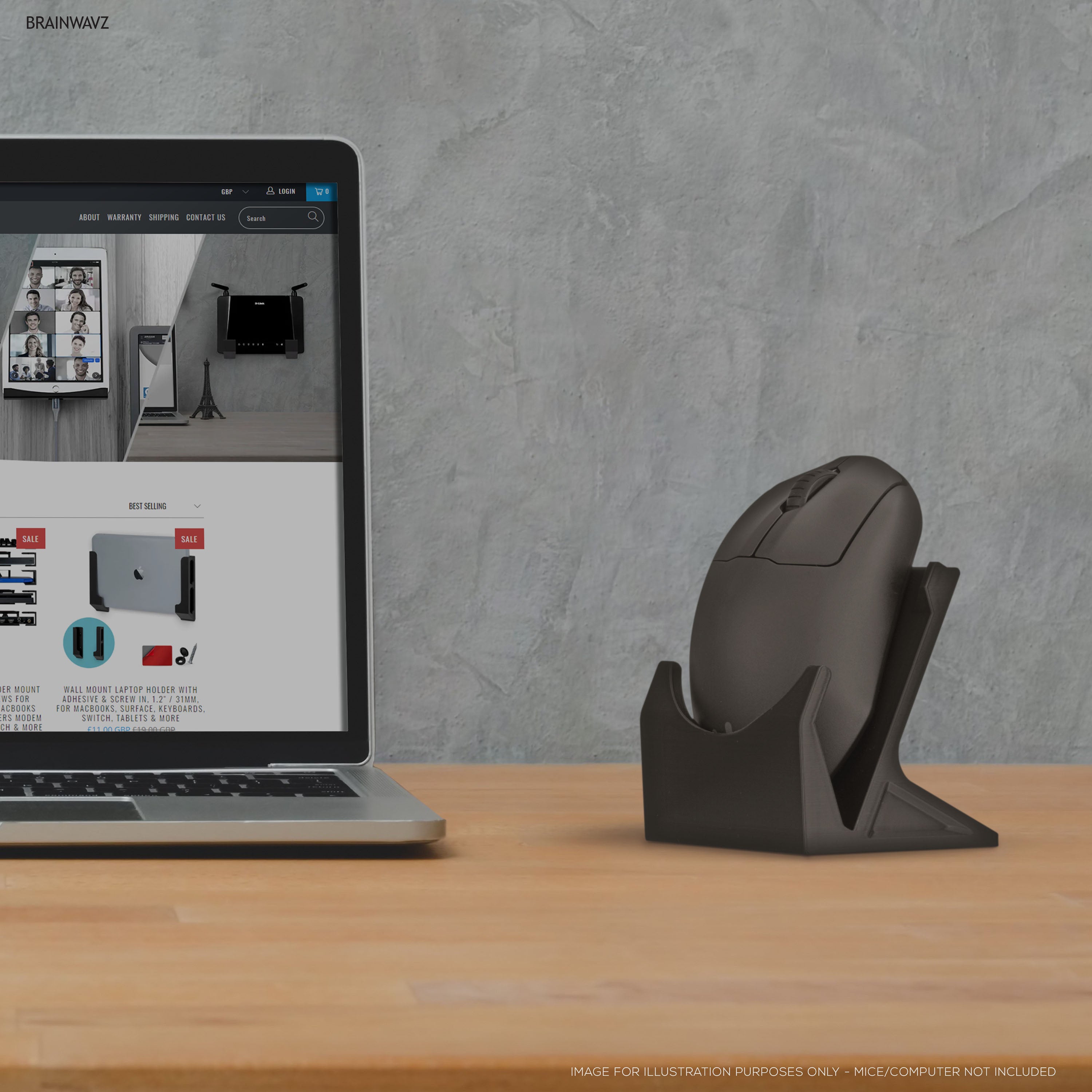 Desktop PC Mouse Stand Holder for Gaming & Office Mice like Logitech ...