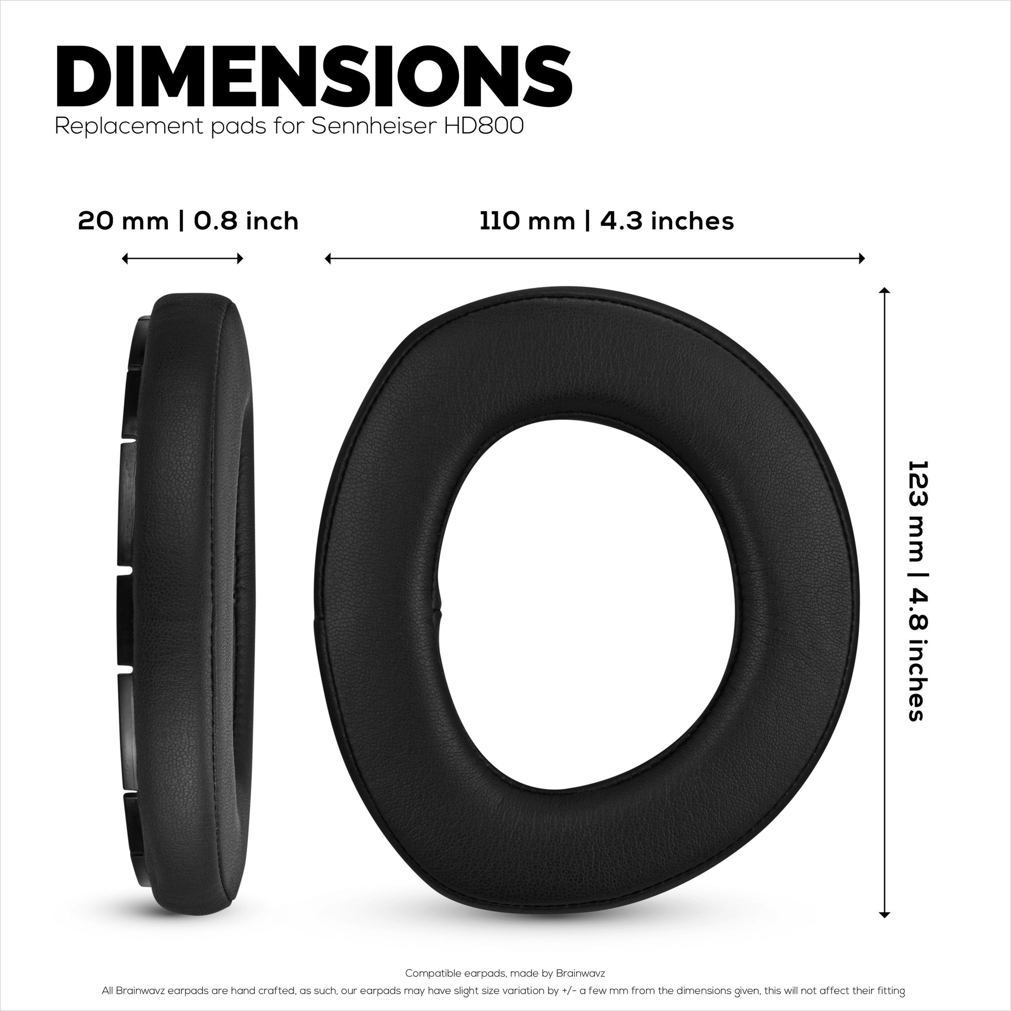 Replacement Earpads for Sennheiser HD800 &amp; H800S Gaming Headphones, PU Leather, Memory Foam Extra Comfort, Upgraded, Durable &amp; Long Lasting