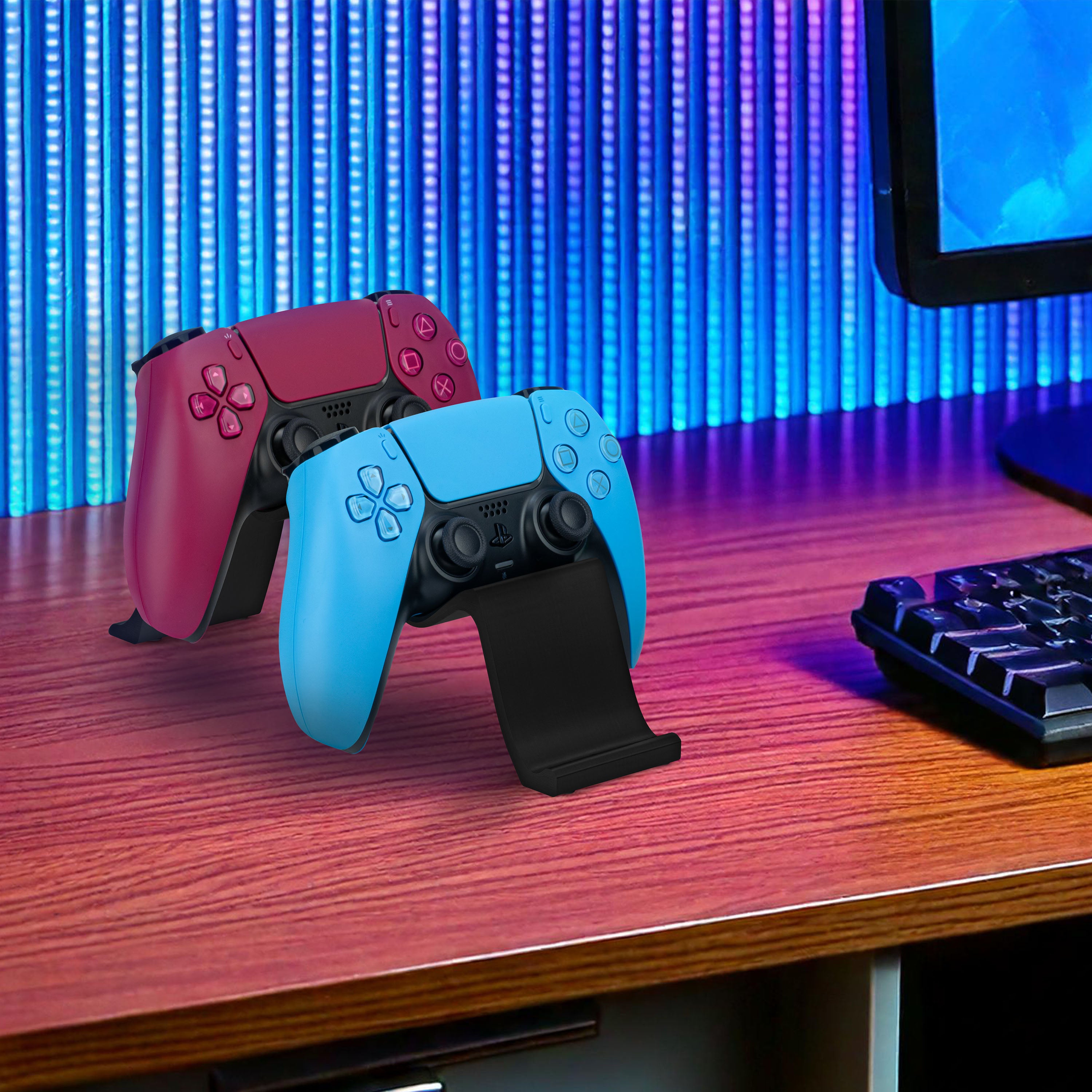 Controlelr Stand Desktop Dual Game Controller Stand Holder – Stylish, Minimal Wave Desi ...
