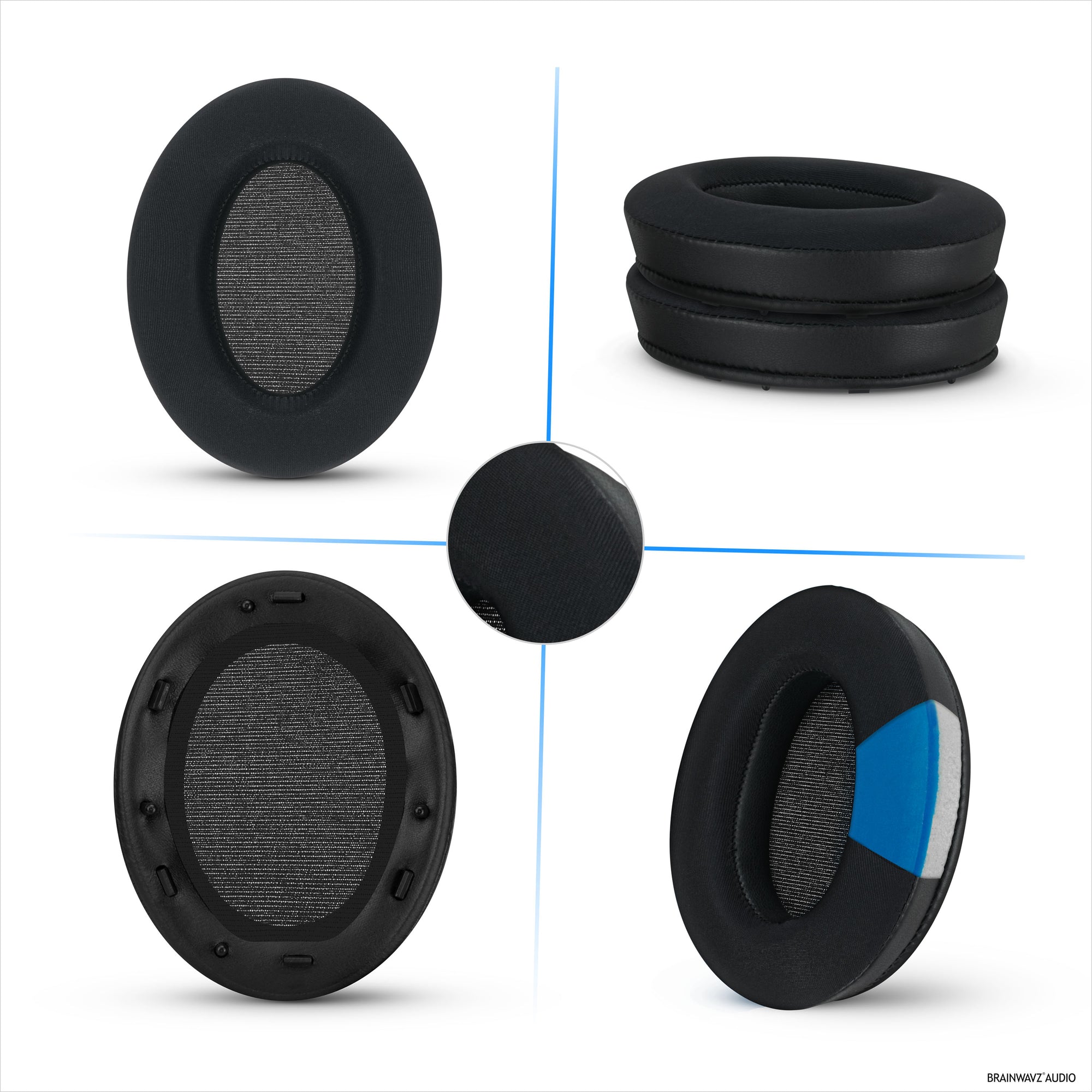 Hybrid Gel Earpads for Sony WH-1000XM3 Headphones, Cool Gel, Super Soft Fabric, PU Leather &amp; Thicker Memory Foam