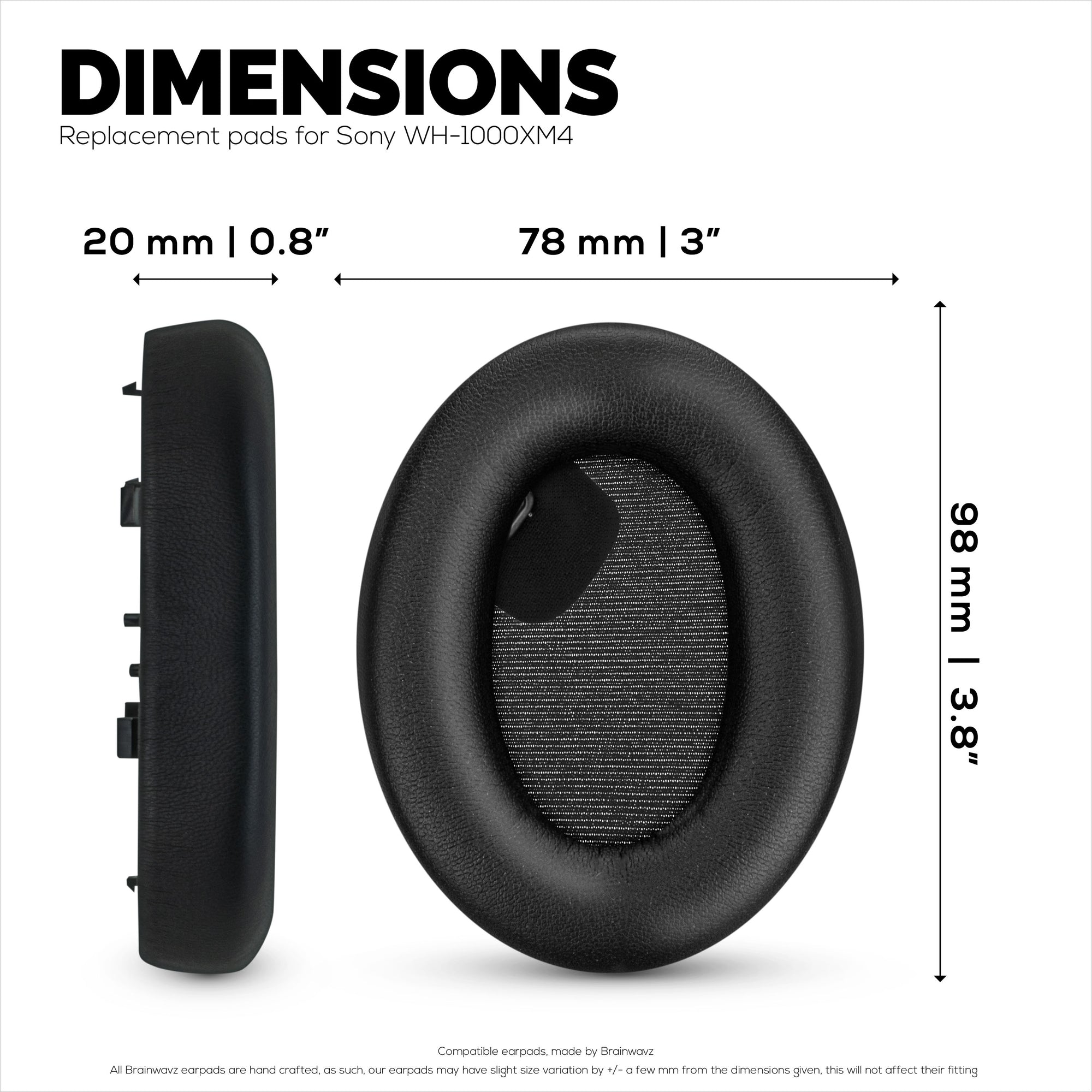 Sheepskin Earpads for Sony WH-1000XM4 Headphones, Soft Real Leather, Memory Foam Extra Comfort, Durable &amp; Long Lasting