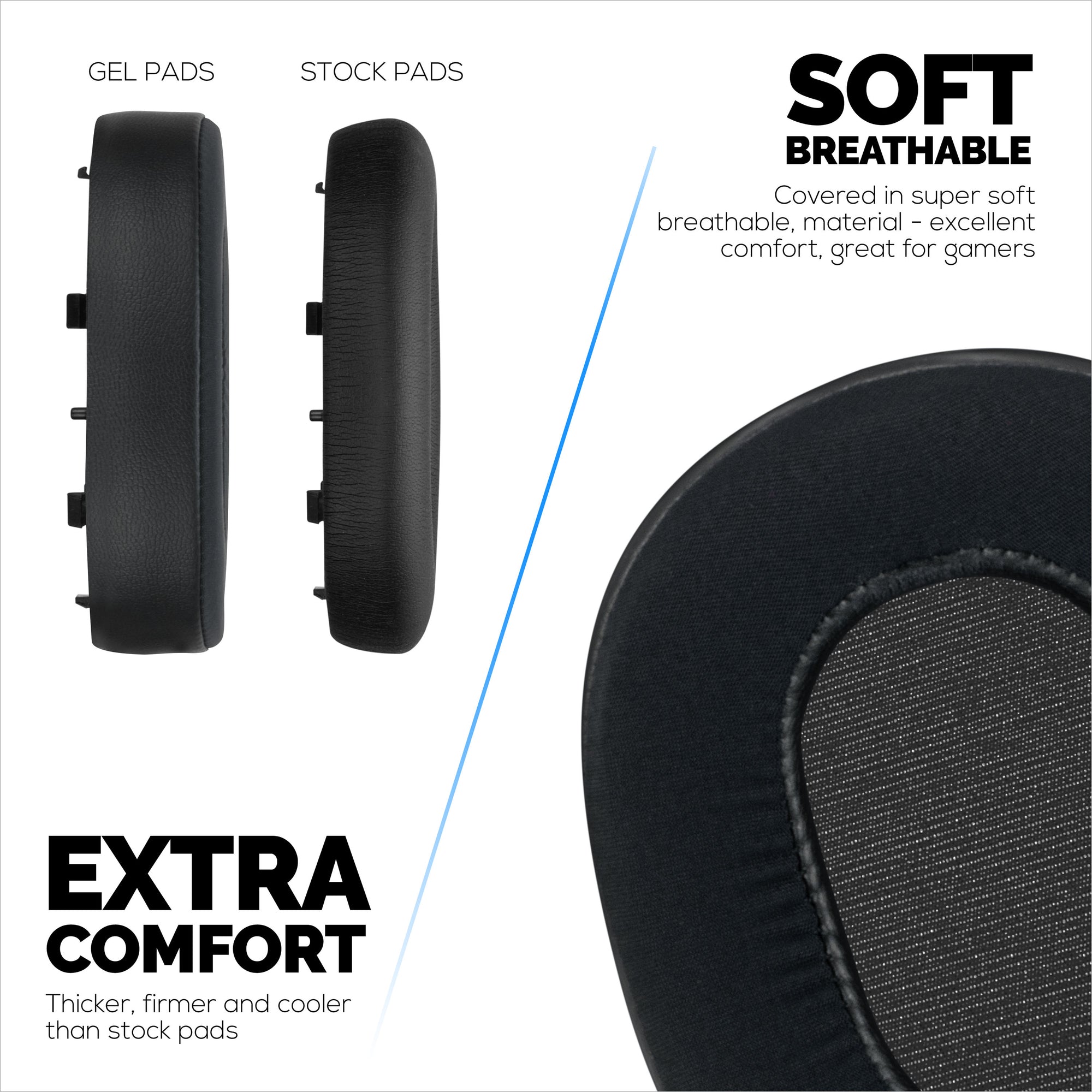 Hybrid Gel Earpads for Sony WH-1000XM5 Headphones, Cool Gel, Super Soft Fabric, PU Leather &amp; Thicker Memory Foam