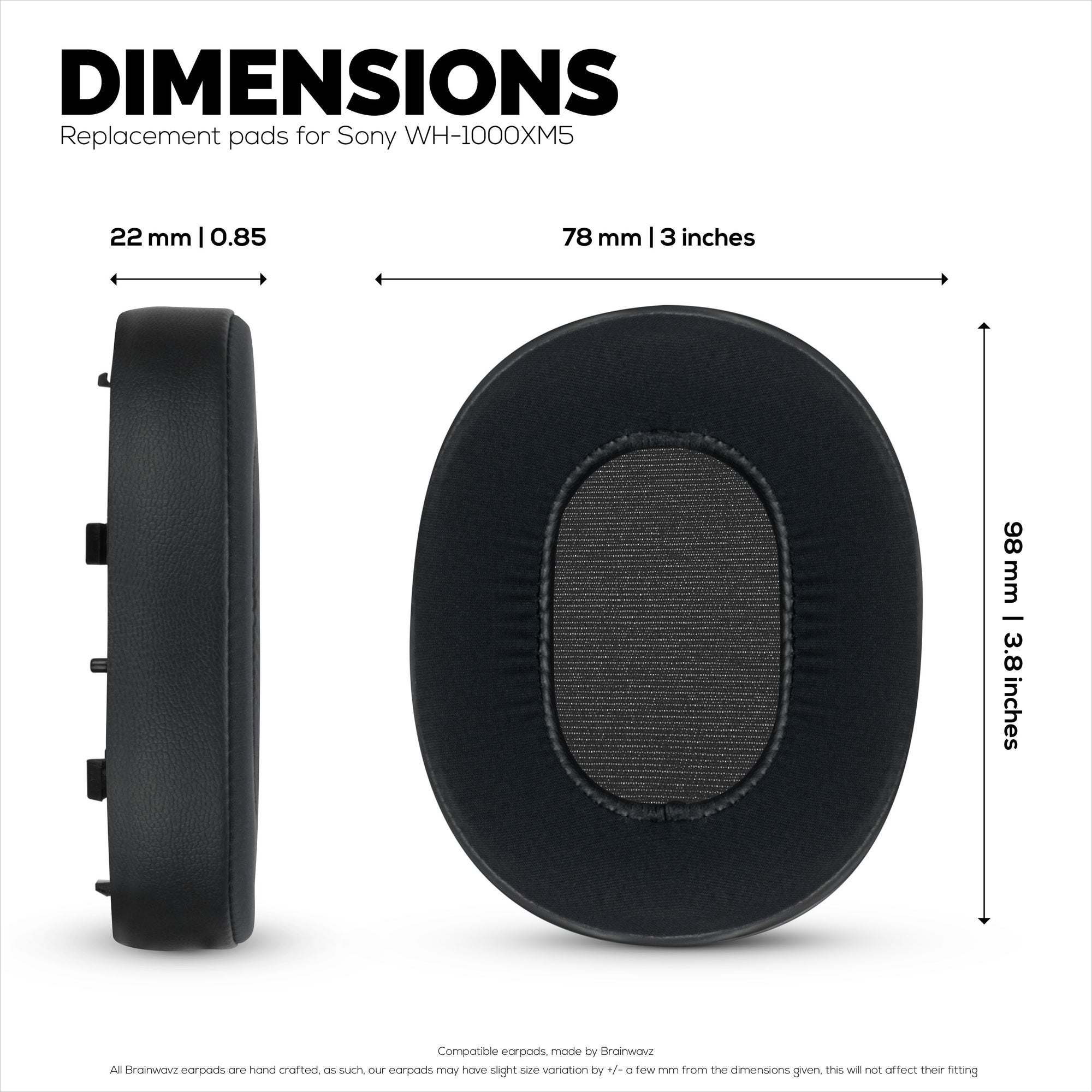 Hybrid Gel Earpads for Sony WH-1000XM5 Headphones, Cool Gel, Super Soft Fabric, PU Leather &amp; Thicker Memory Foam