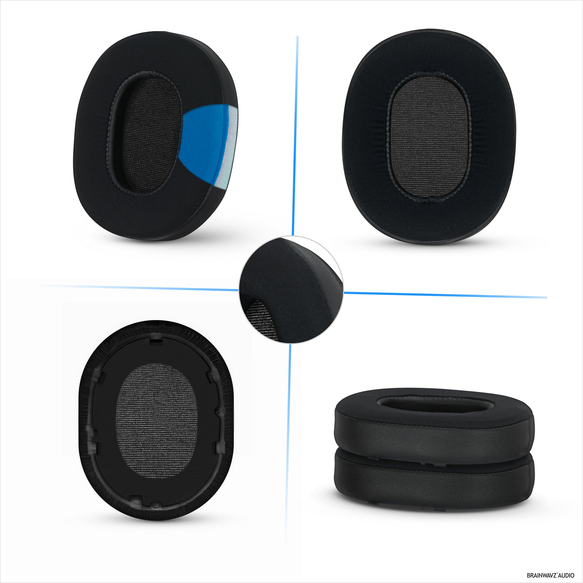 Hybrid Gel Earpads for Sony WH-1000XM5 Headphones, Cool Gel, Super Soft Fabric, PU Leather &amp; Thicker Memory Foam