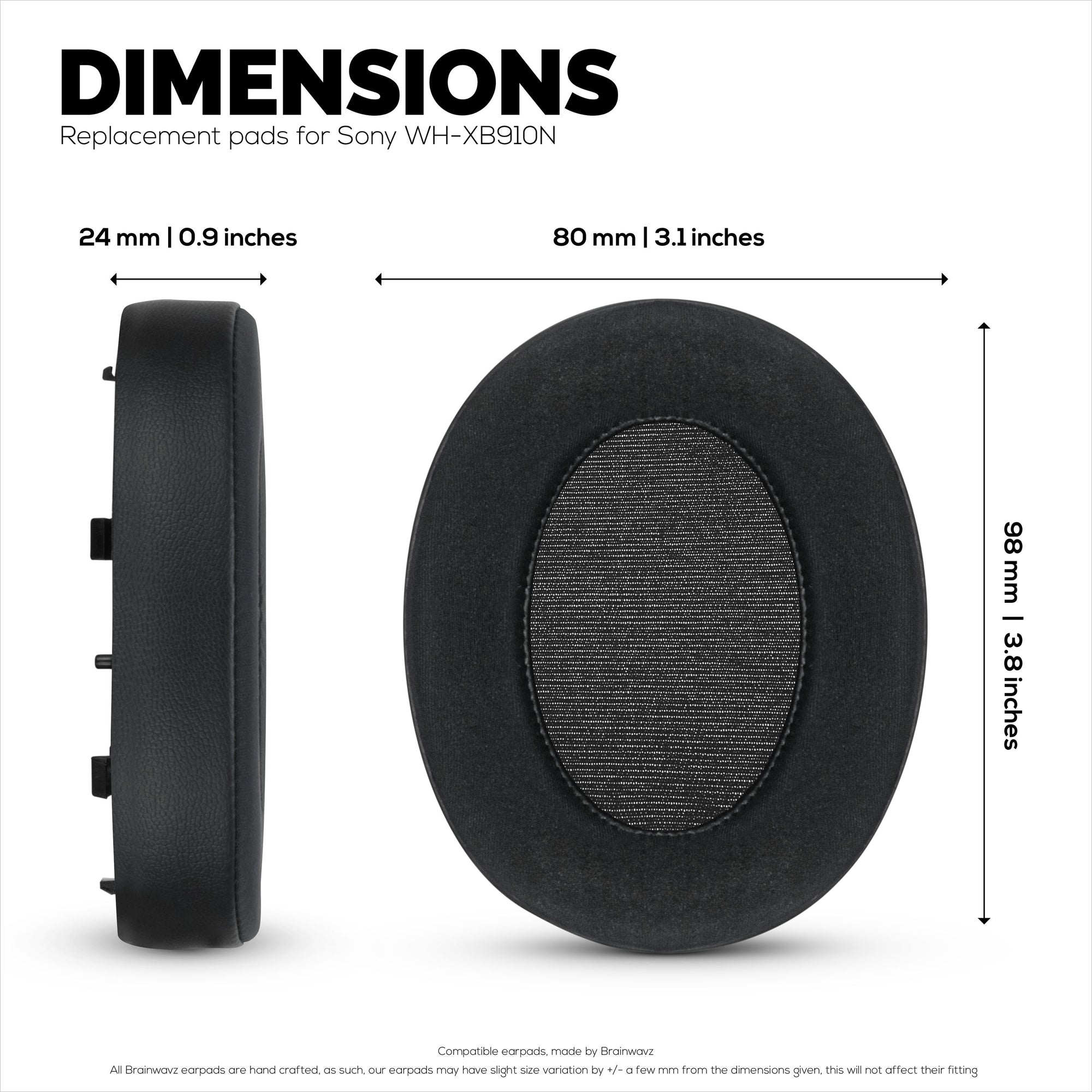 Hybrid Earpads for Sony WH-XB910N Headphones, Cool Gel, Super Soft Fabric, PU Leather &amp; Thicker Memory Foam