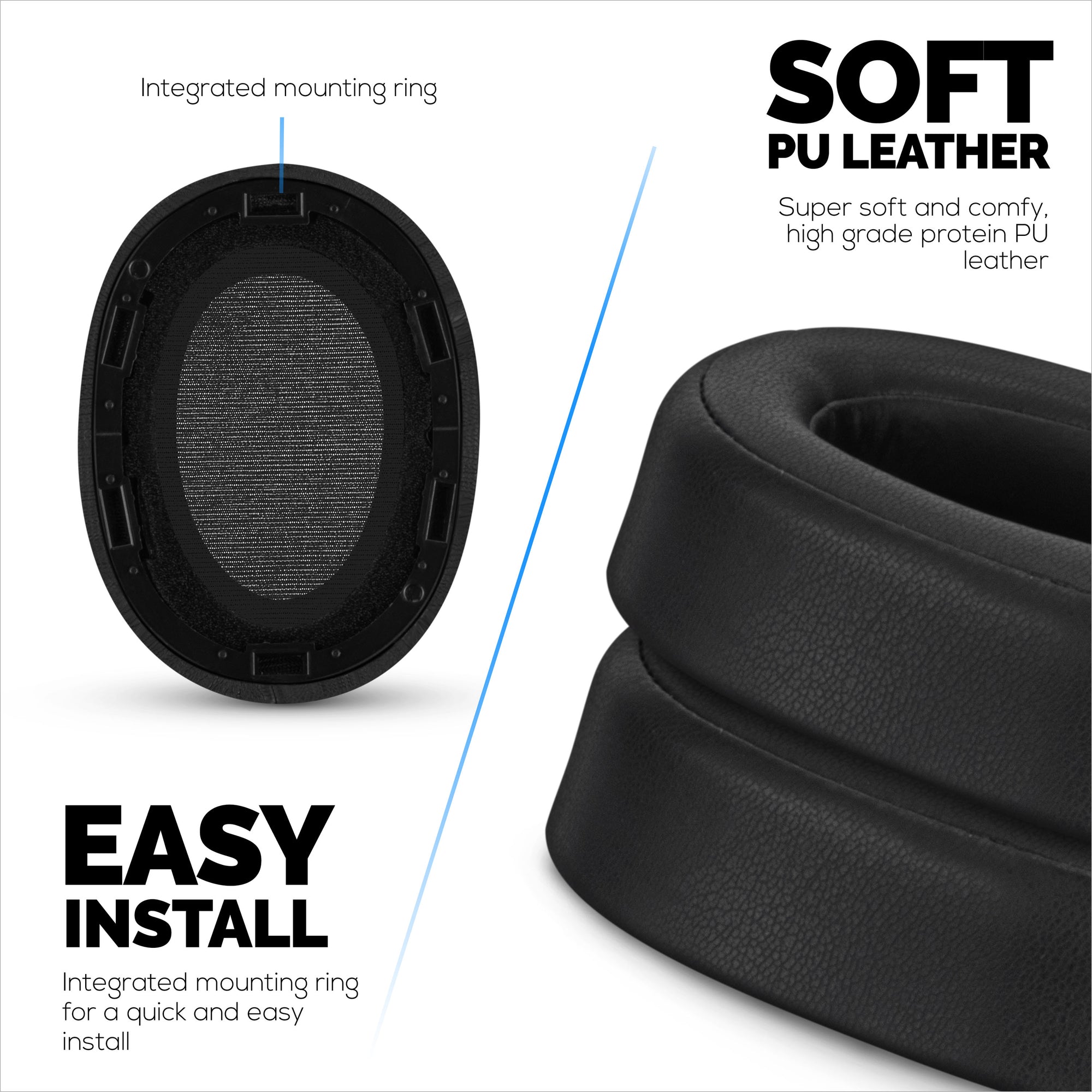 Replacement Earpads for Sony WH-H900N &amp; MDR-100ABN Headphones, PU Leather, Memory Foam