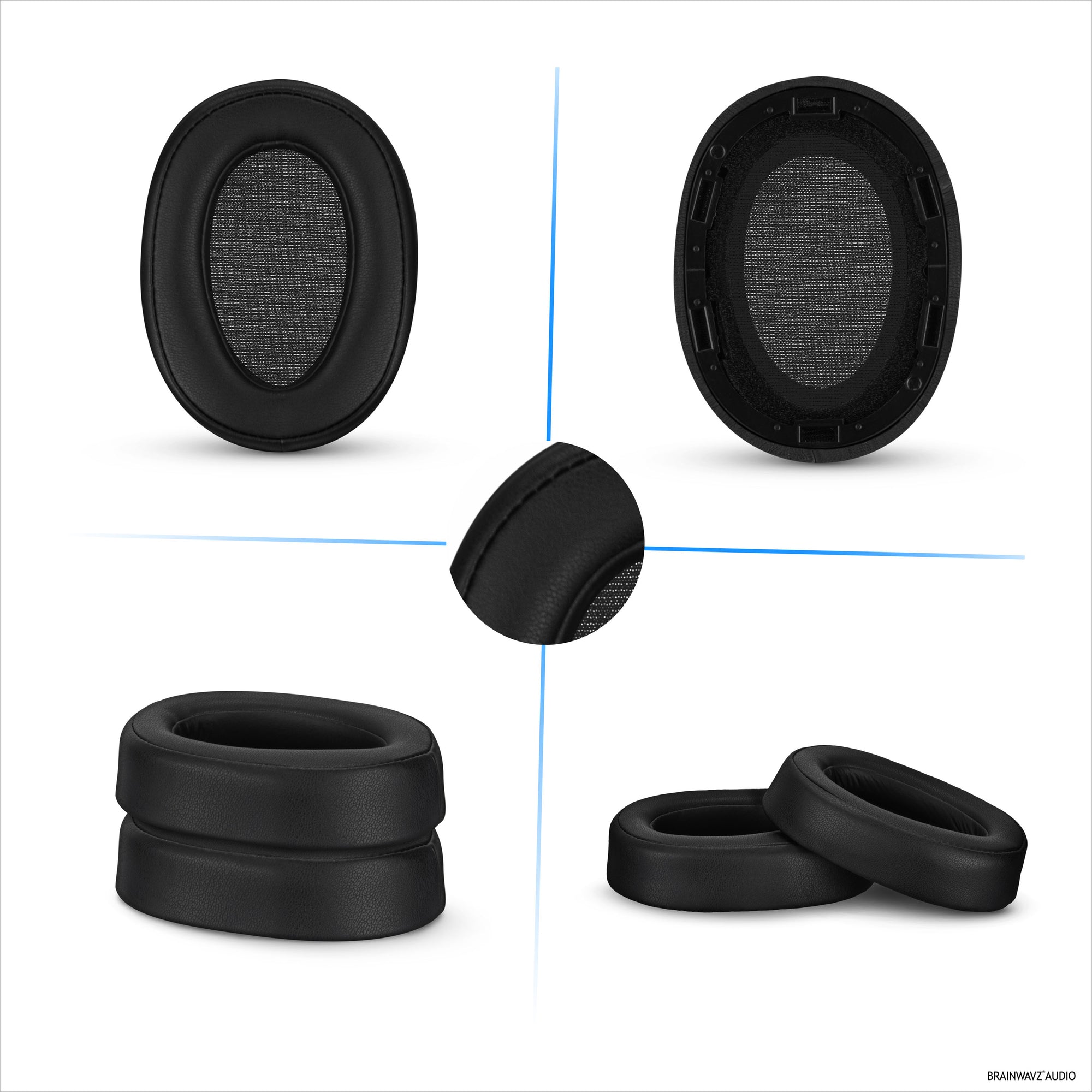 Replacement Earpads for Sony WH-H900N &amp; MDR-100ABN Headphones, PU Leather, Memory Foam
