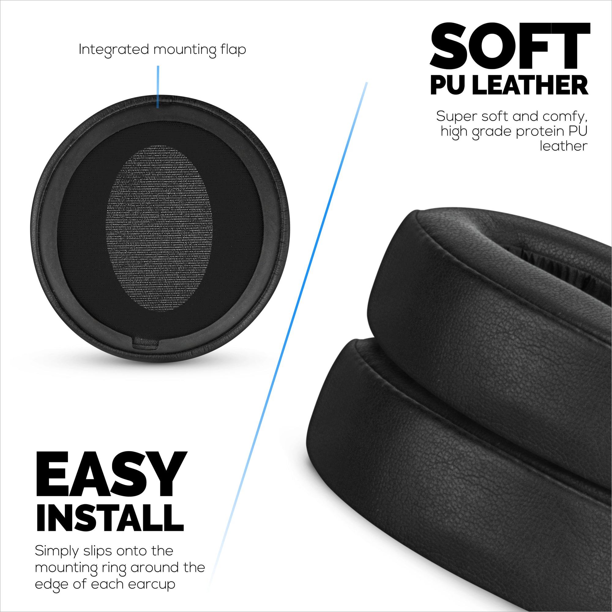 Replacement Earpads for Sony MDR-XB950BT, XB950N1, XB950B1, XB950AP &amp; XB950/H Headphones, PU Leather, Memory Foam