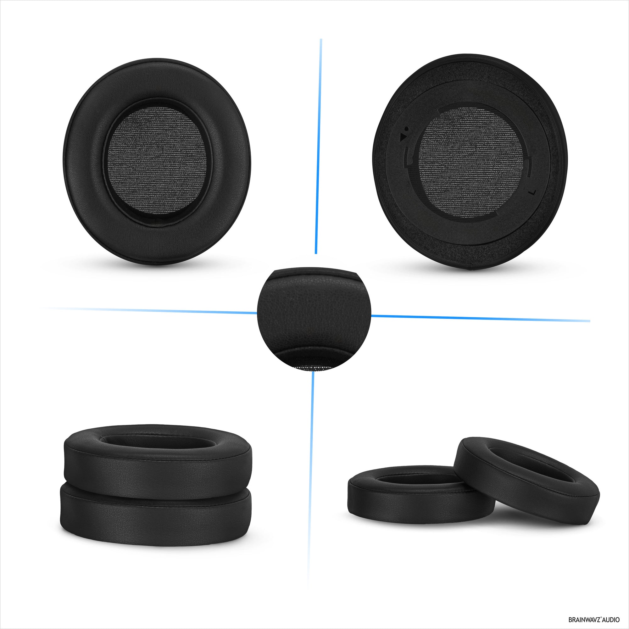 PU Leather Earpads for Razer Kraken PRO V2 7.1 Gaming Headphones, PU Leather, Memory Foam