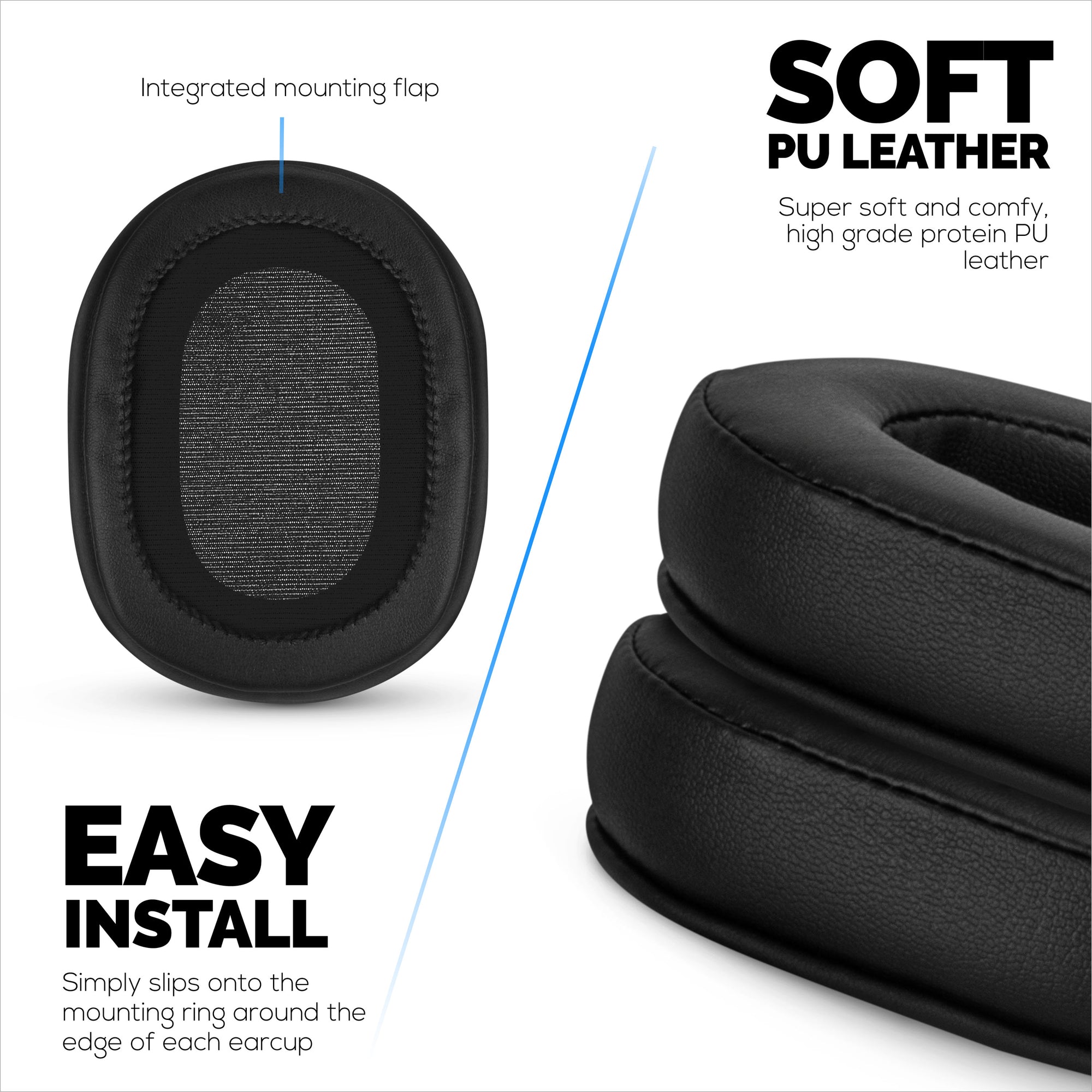 Replacement Earpads for Sony WH-L600 Headphones, PU Leather, Memory Foam for Extra Comfort