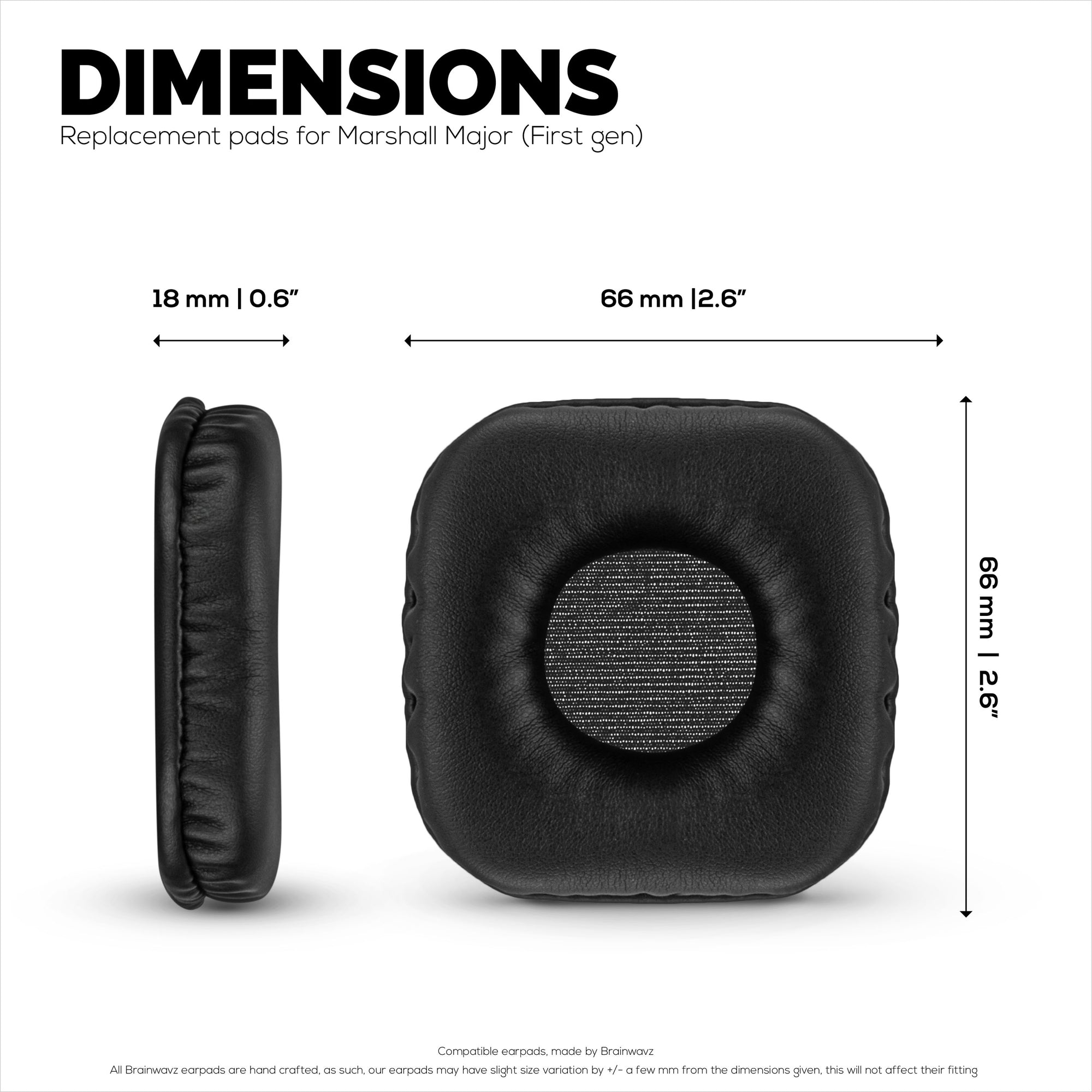 Replacement Earpads for Marshall Major (1st Gen) Headphones, PU Leather, Soft Foam for Extra Comfort, Upgraded, Durable &amp; Long Lasting Ear Cushions