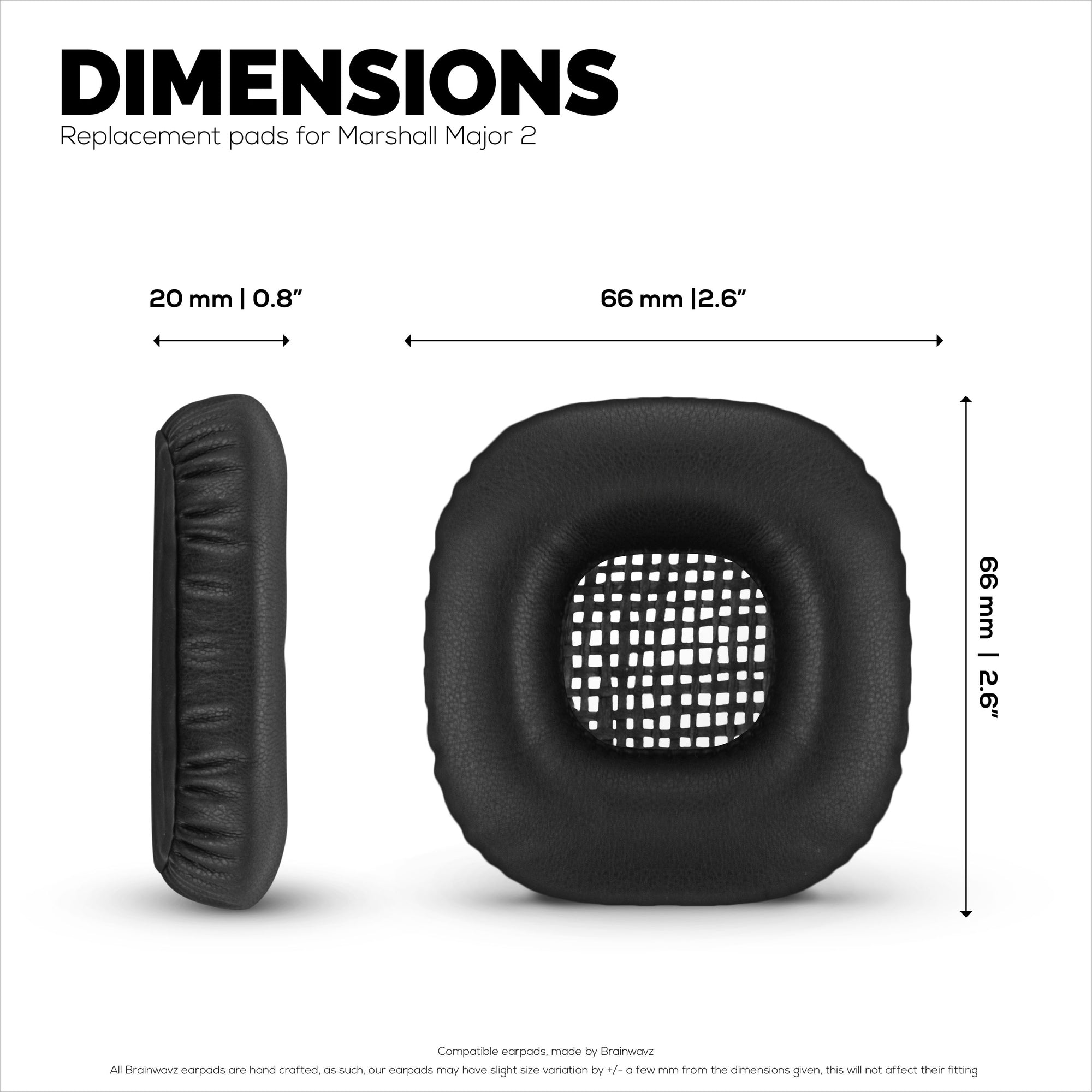 Replacement Earpads for Marshall Major 2 Headphones, PU Leather, Memory Foam for Extra Comfort, Upgraded, Durable &amp; Long Lasting Ear Cushions