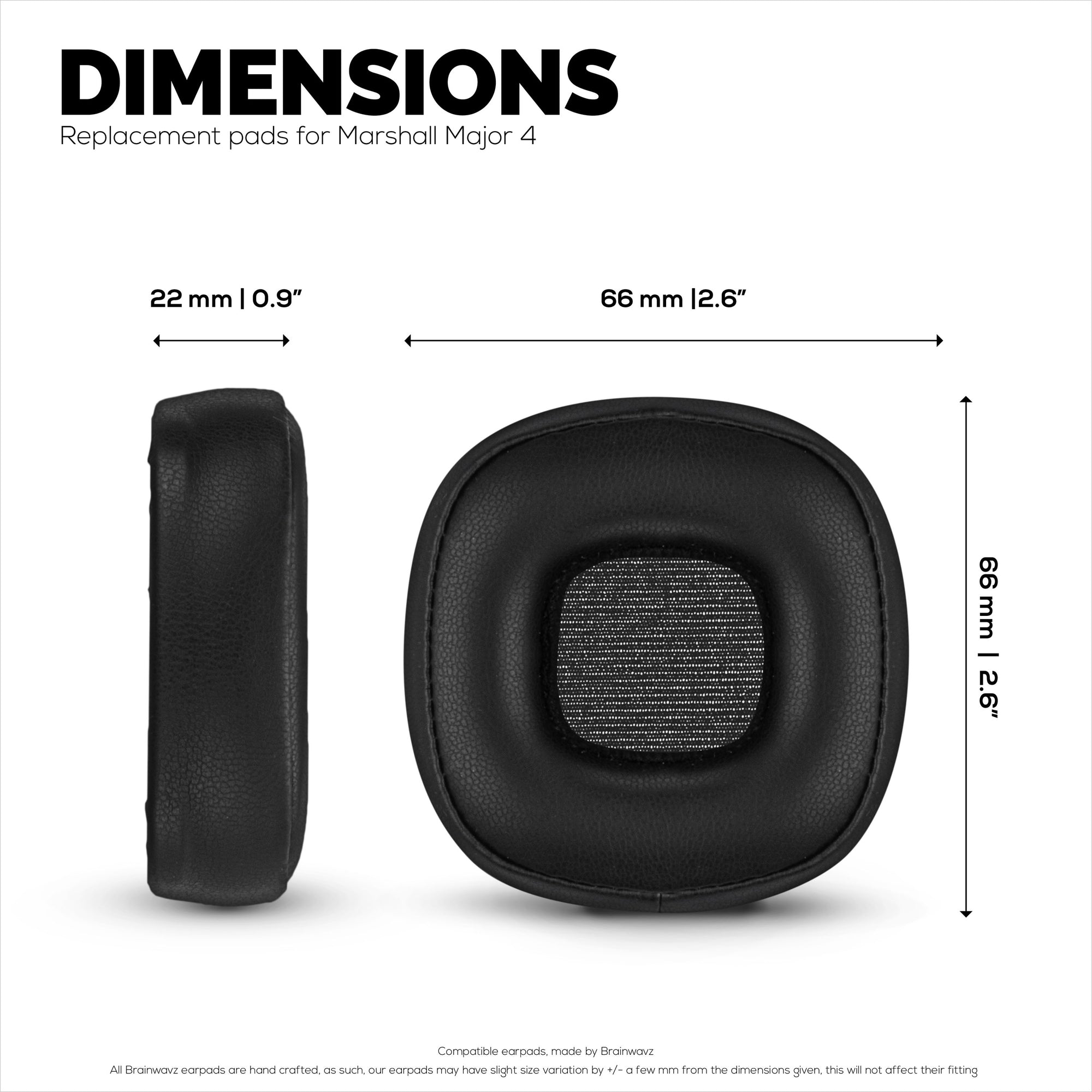 Replacement Earpads for Marshall Major 4 Headphones, PU Leather, Memory Foam for Extra Comfort, Upgraded, Durable &amp; Long Lasting Ear Cushions