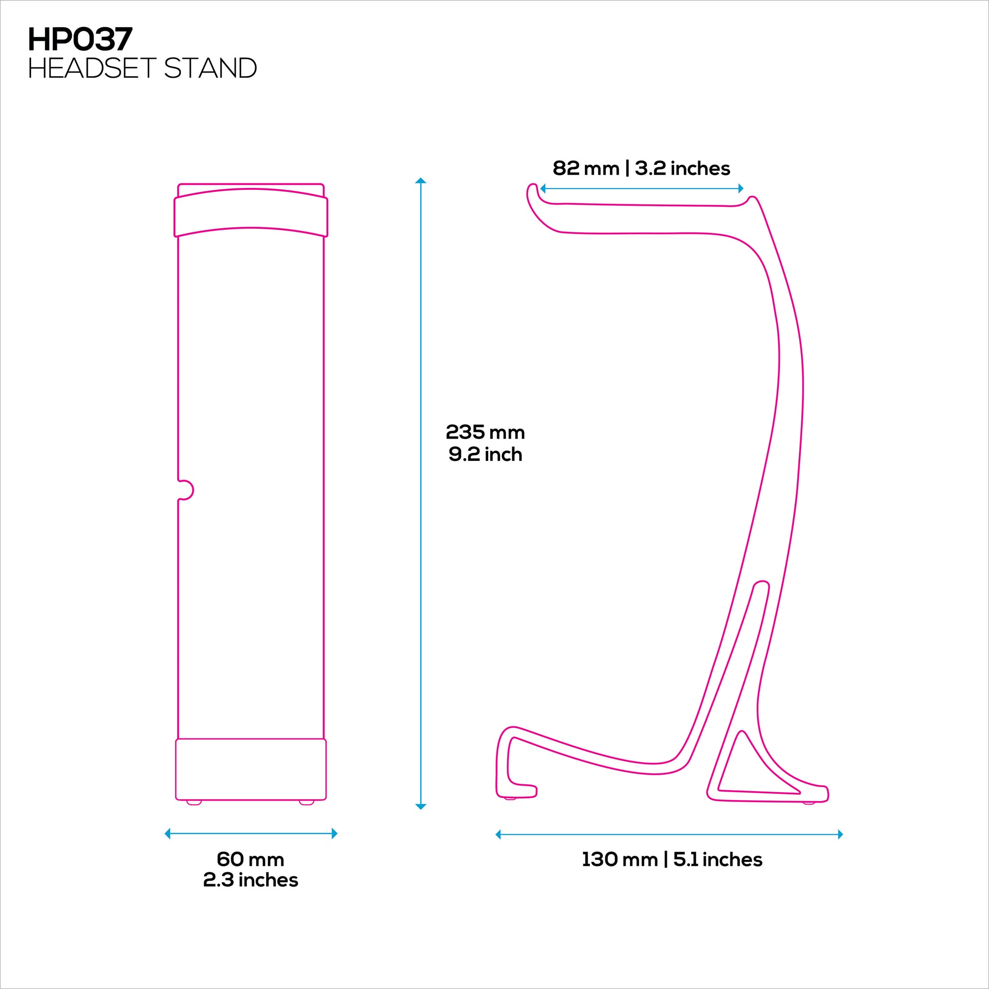 Desktop Headphone Stand - Curved Hanger with Non-Slip Base &amp; Cable Management- Compatible with SteelSeries, Sennheiser, Razer, Bose, Sony &amp; More