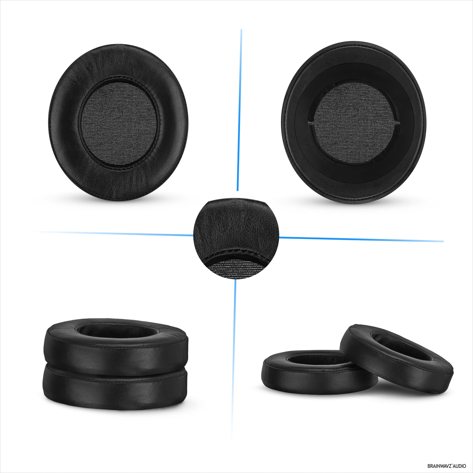 Sheepskin Earpads for Razer Kraken PRO V2 7.1 Headphones, Soft Real Leather, Memory Foam