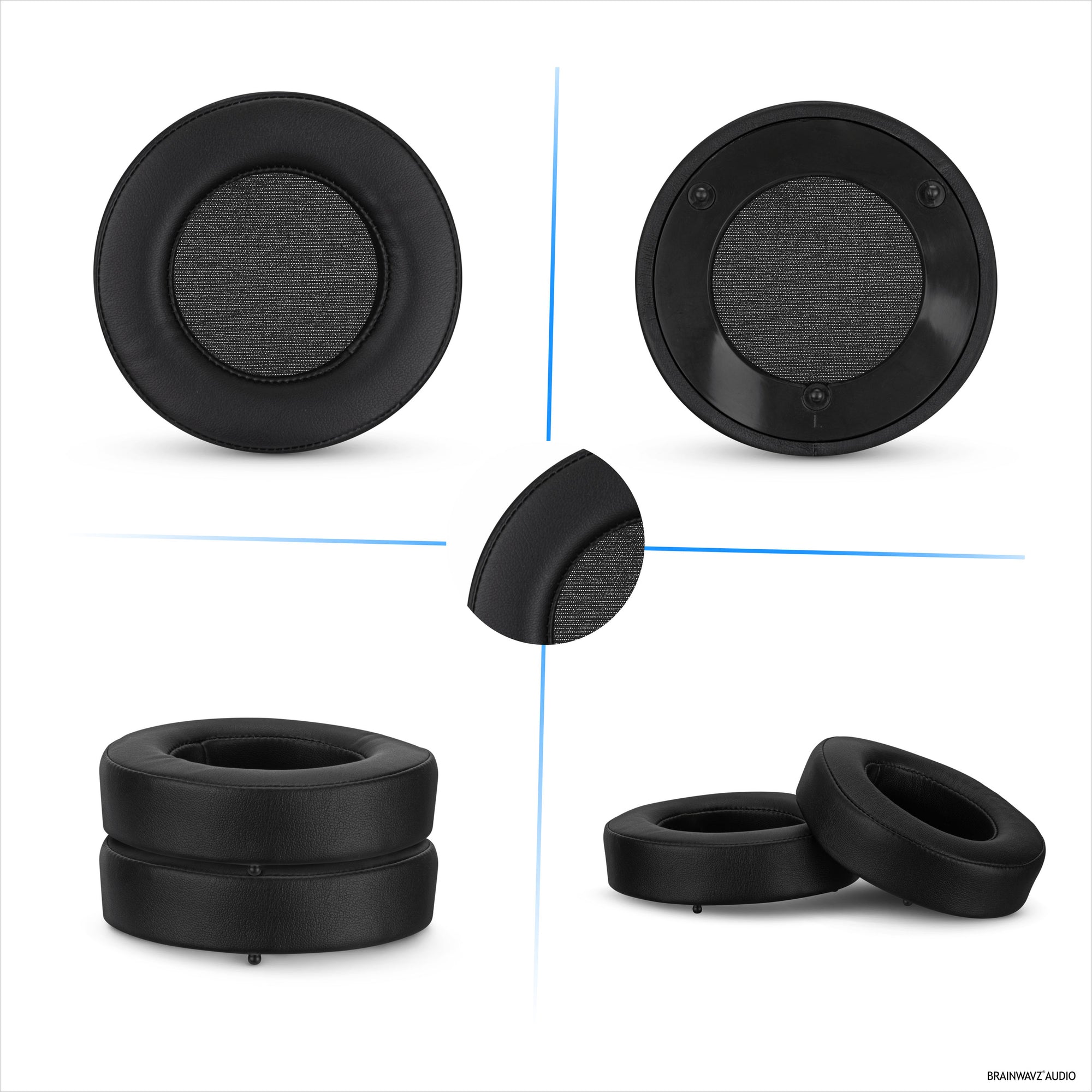 Replacement Earpads for Razer MANO&#39;WAR 7.1, PU Leather, Memory Foam for Extra Comfort,