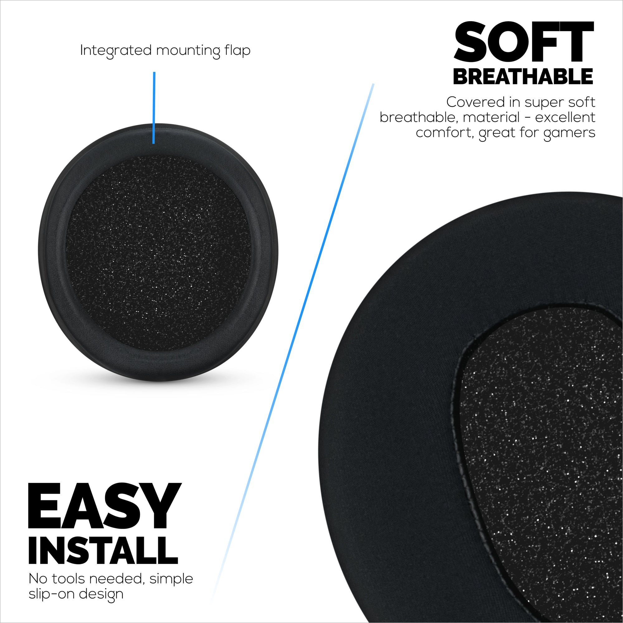 Hybrid Earpads for Razer Kraken PRO V3 Headphones, Cool Gel, PU Leather &amp; Thicker Memory Foam