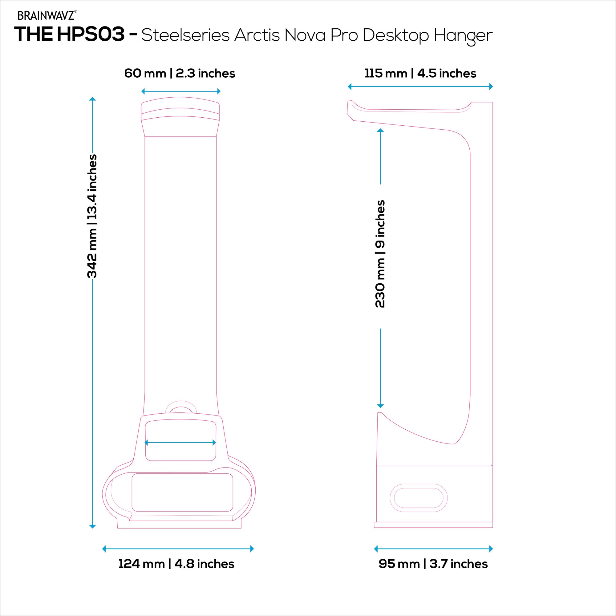 Headphone &amp; Game Controller Stand Designed for Steelseries Arctis Nova Pro Wireless Headsets with Dock for the Wireless Base Station