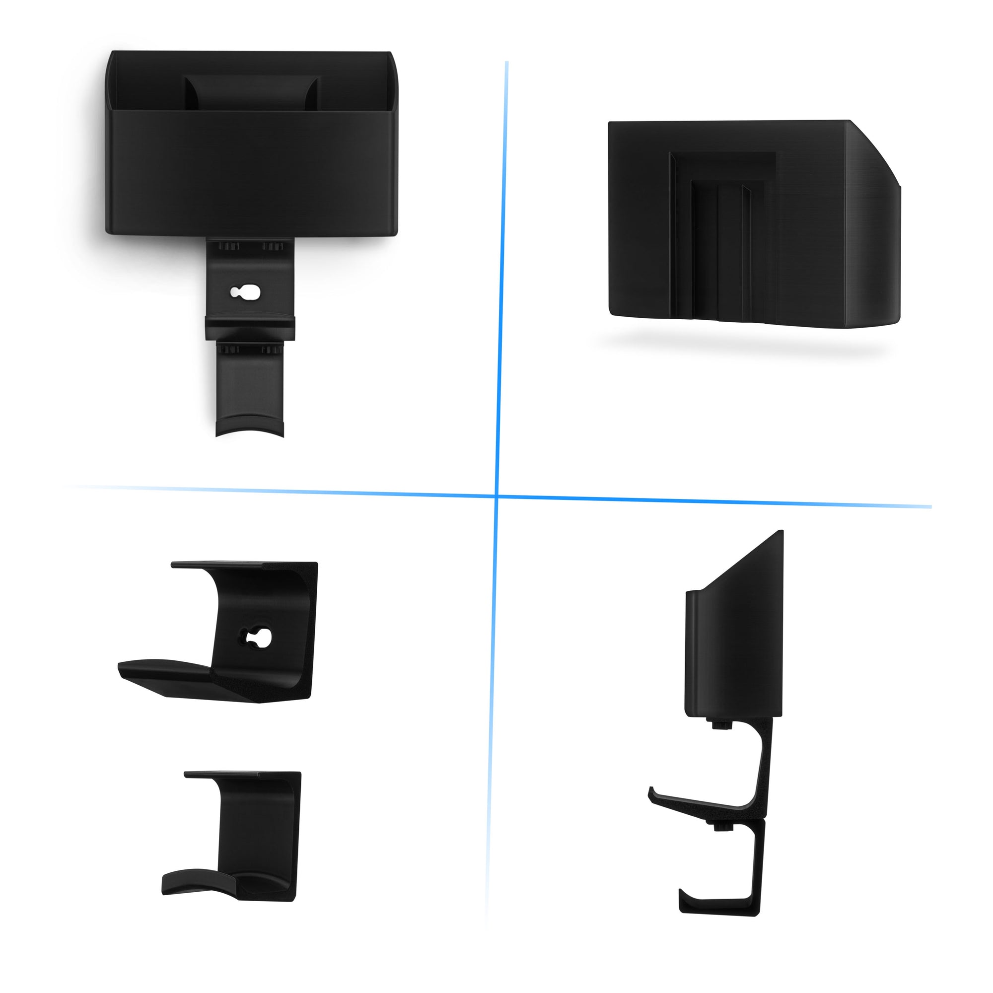 Wall-Mounted TV Remote Control &amp; Gaming Organizer – Remote Holder with Removable Headset &amp; Controller Hangers