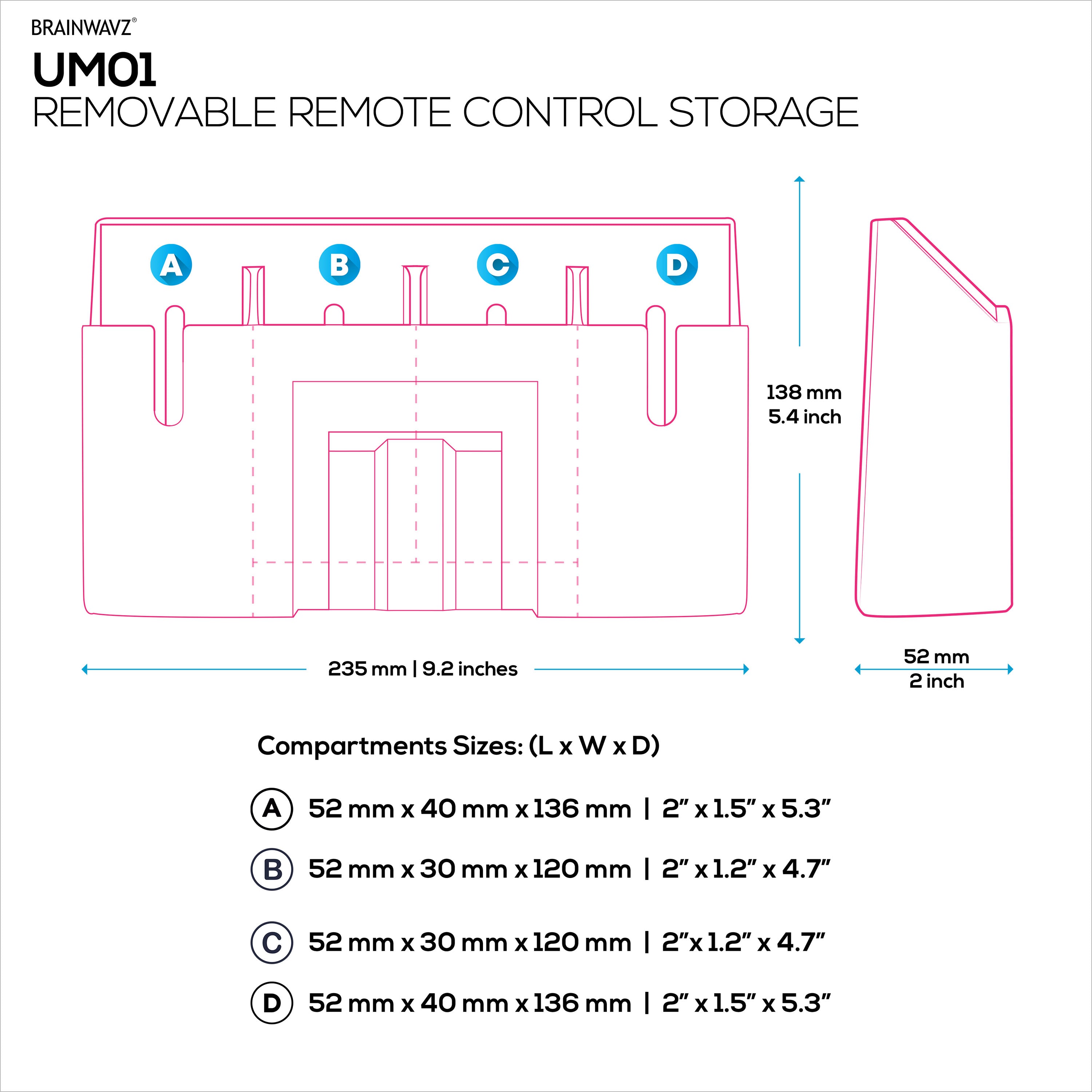 Remote Operations Control Desk Control Mounts Universal Remote Control Holder – Removable Wall & Under-Desk Mount fo ...