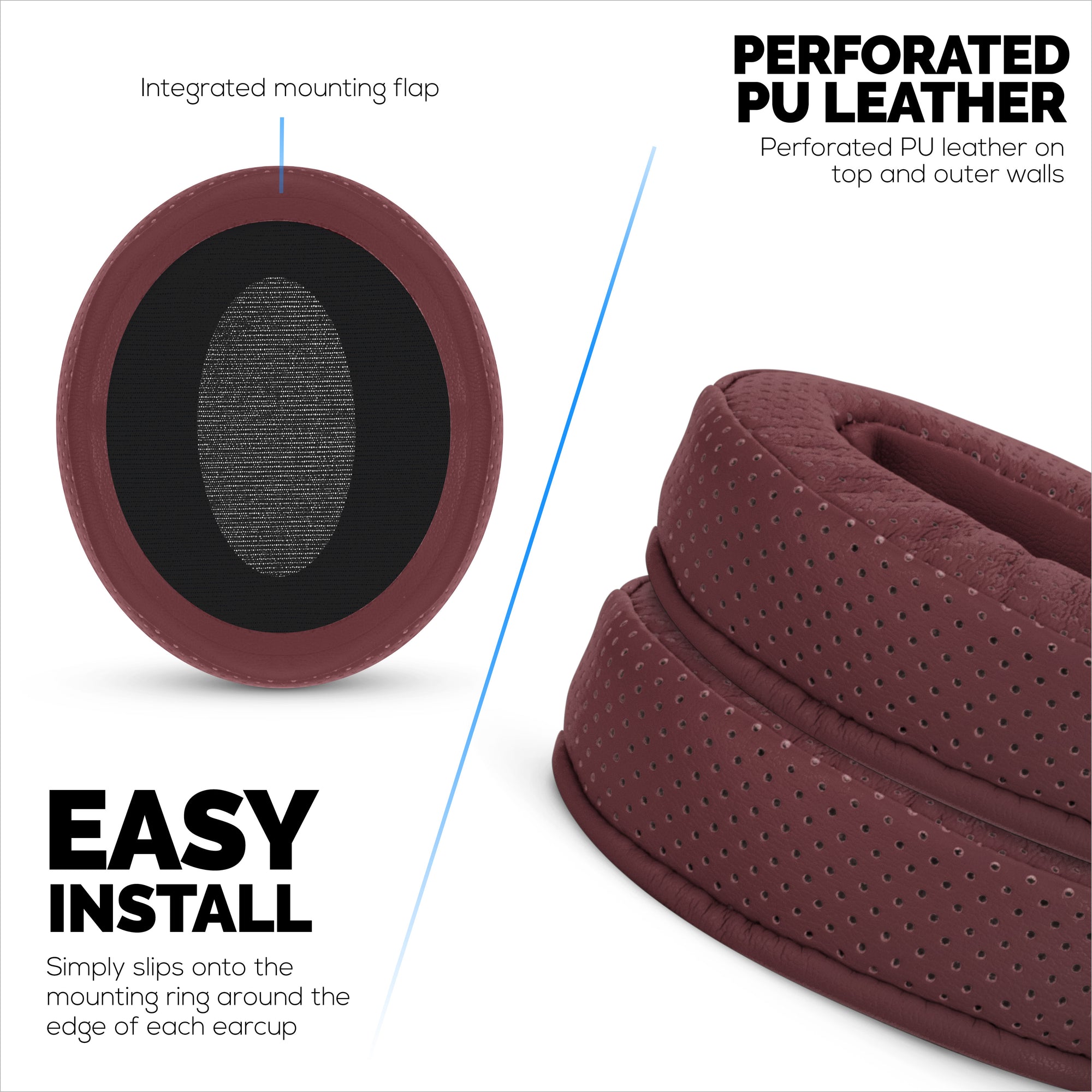 Replacement Perforated Earpads for Sennheiser HD 4.50, HD 350BT, HD 4.40BT, HD 4.50BT, HD 4.50BTNC, HD 450BT. Soft PU Leather &amp; Memory Foam