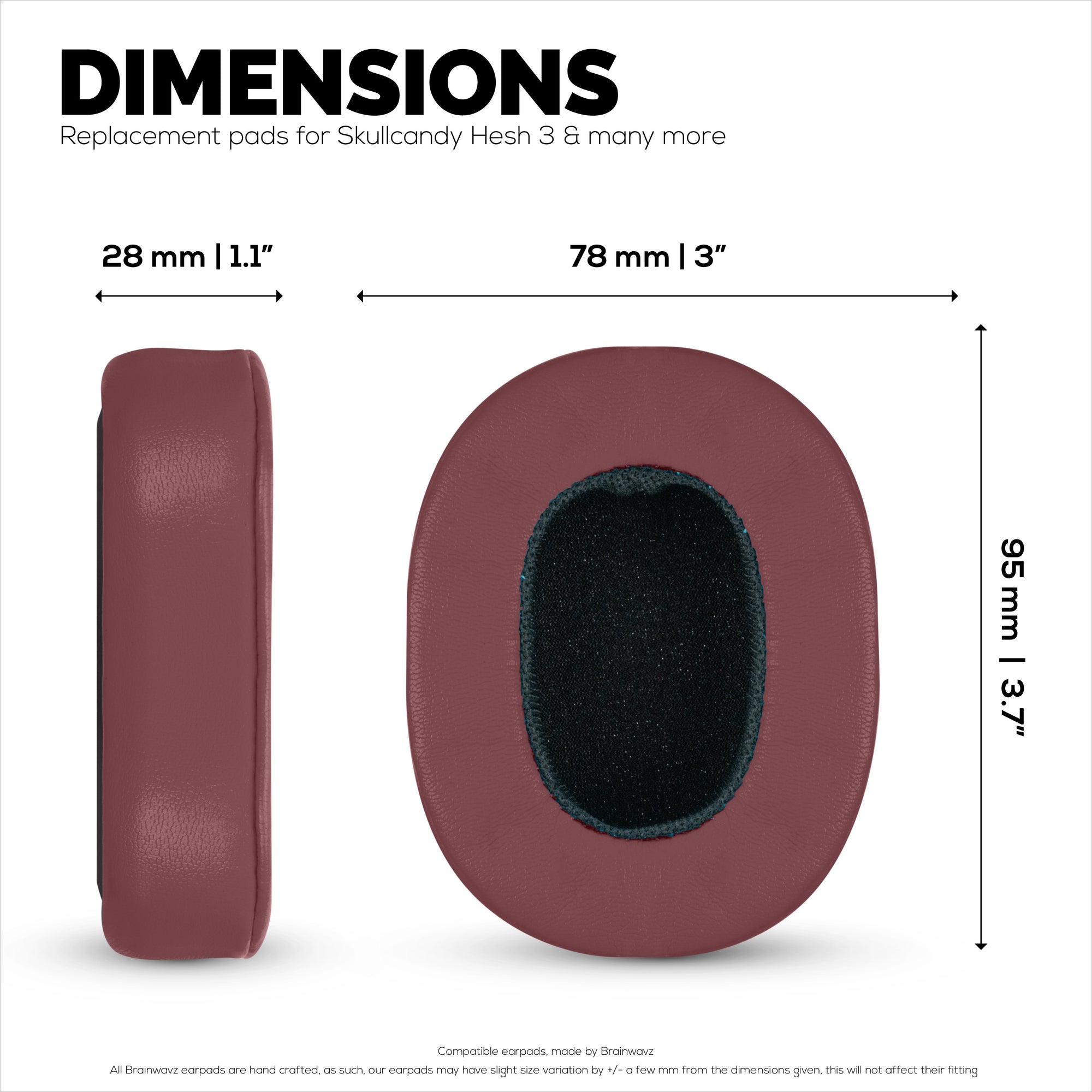 Replacement Earpads for Skullcandy Crusher Wireless, Hesh 3/ANC/EVO, Venue ANC &amp; More - Extra Comfortable Foam, Durability and Noise Isolation