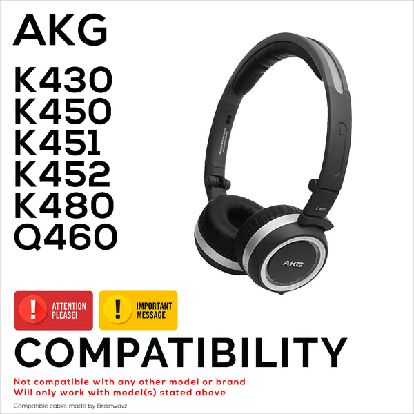 ABLET Ersatz-Audiokabel Für AKG K450, K451, K452, K480, Q460 – 1,2 M Mit Adapter