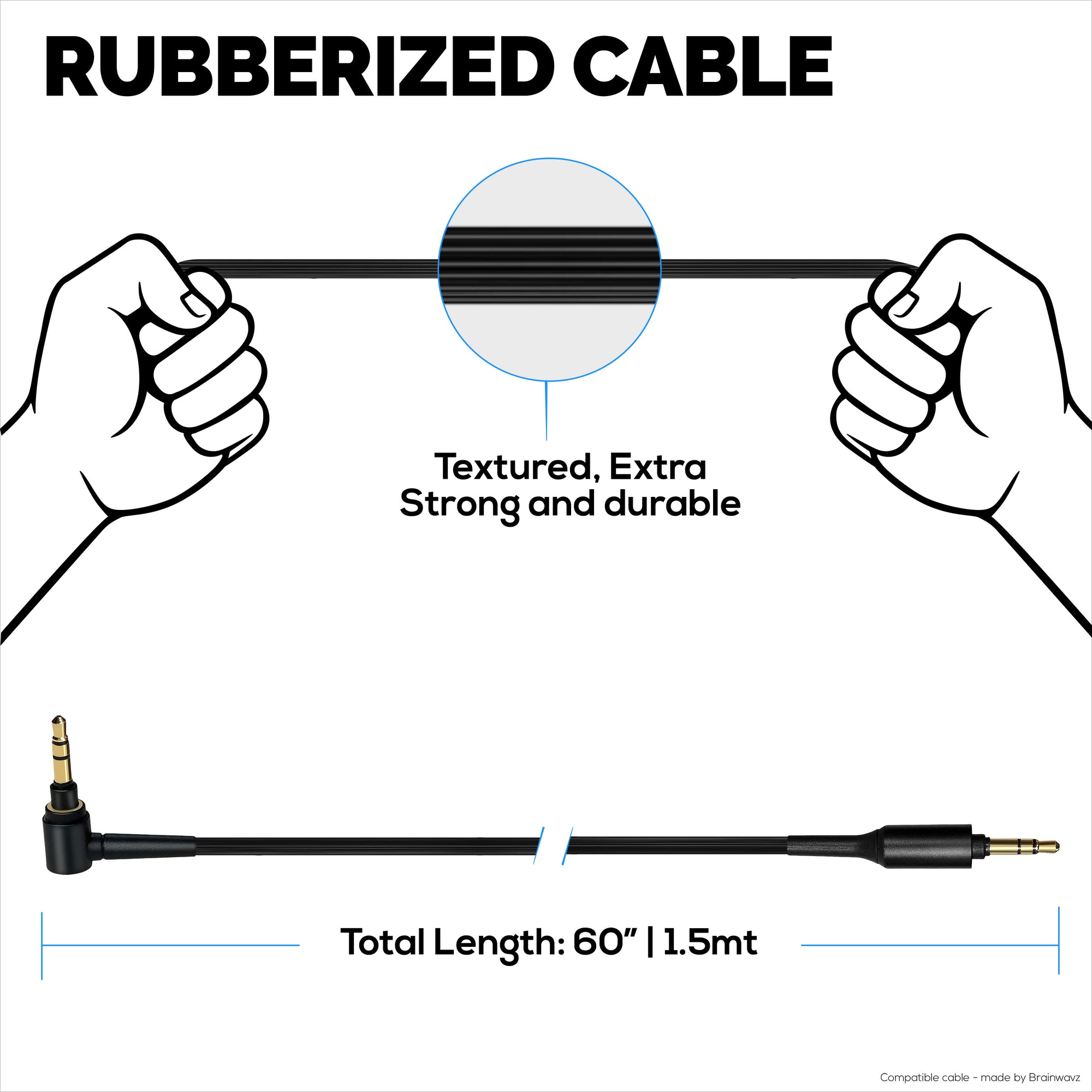Replacement Audio Cable Compatible with Sony MDR-1000X WH-1000XM5 WH-1000XM4 WH-1000XM3 MDR-1A WH-1000X MDR-XB950BT MDR-XB950N1 MDR-ZX770BN