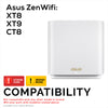 Asus ZenWifi XT8、XT9 & CT8 WiFiルーター用粘着式ウォールマウント、ホルダーの取り付けが簡単、貼り付け式&ねじ込み式取り付け