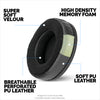 Protetores de ouvido grossos híbridos para fone de ouvido Corsair Virtuoso RGB (sem fio/XT/SE) – Espuma de memória com veludo e material híbrido de couro PU
