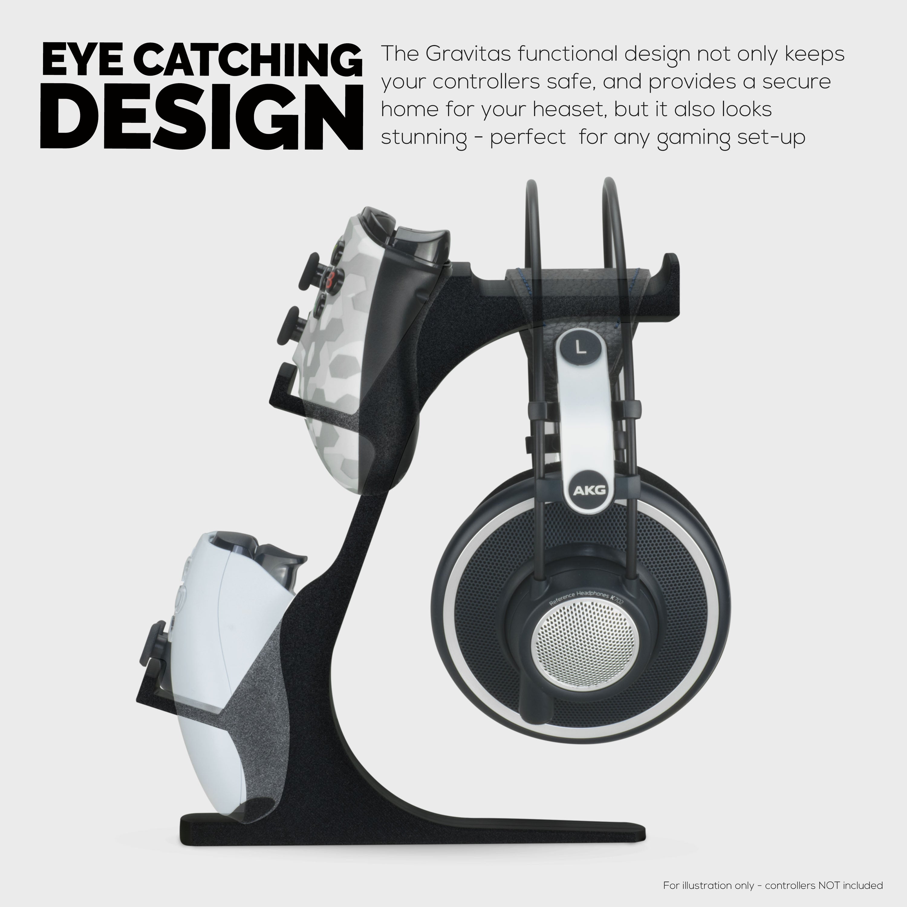 The Gravitas Headphone Stand Game Controller Holder for Desks