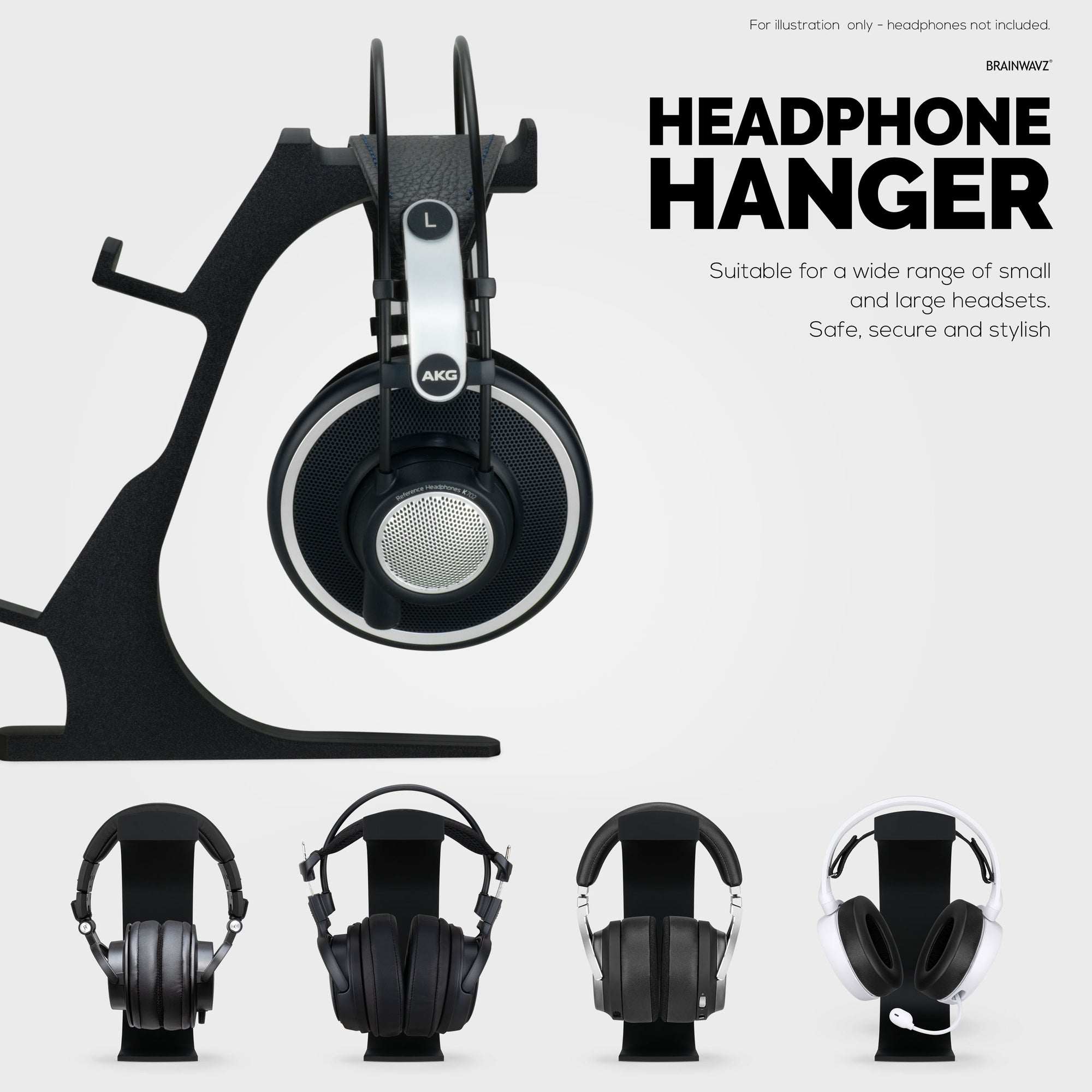 The Gravitas - Headphone Stand &amp; Game Controller Holder for Desks - Universal Design for All Types Of Headsets &amp; Gamepads