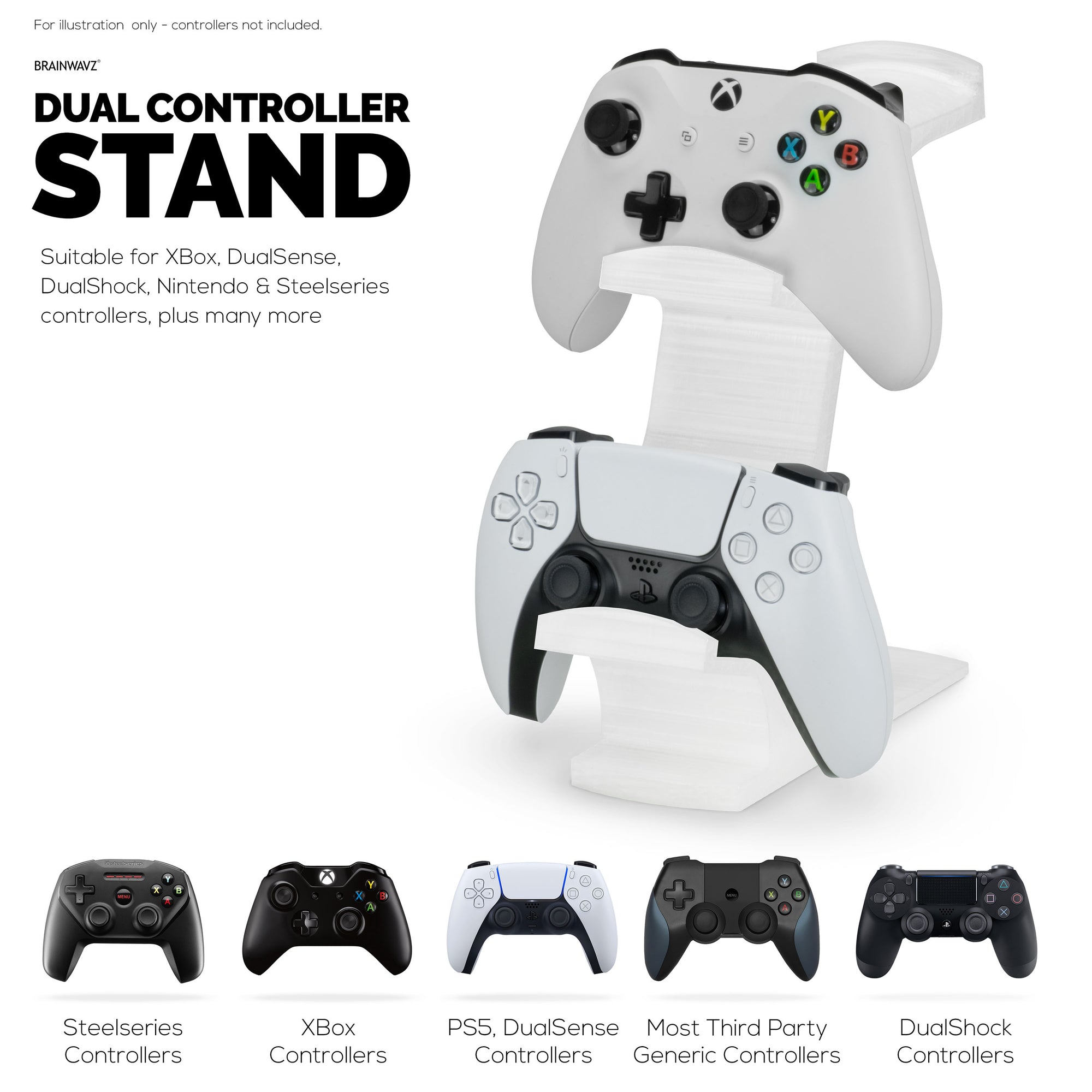 The Gravitas - Headphone Stand &amp; Game Controller Holder for Desks - Universal Design for All Types Of Headsets &amp; Gamepads