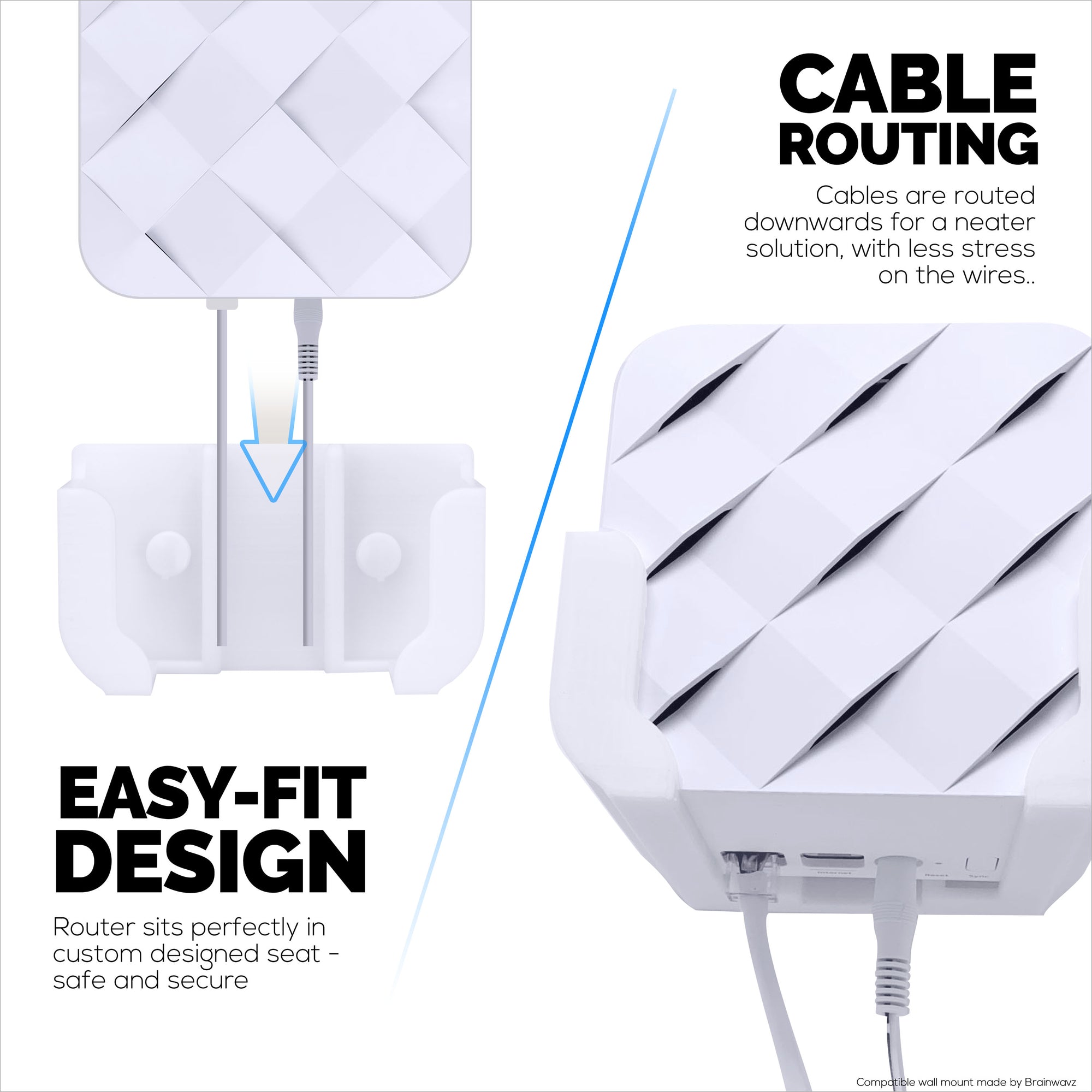 Adhesive Wall Mount For Netgear Orbi RBK13 Router, Strong VHB Adhesive, Easy to Install, Reduce Interference &amp; Increase Range, Stick On &amp; Screw-in Mounting